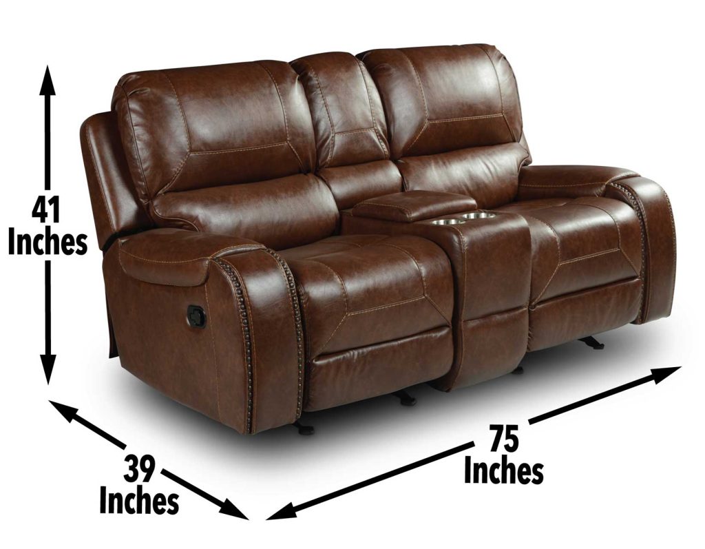 Keily Leatherette Manual Glider Reclining Loveseat in Brown