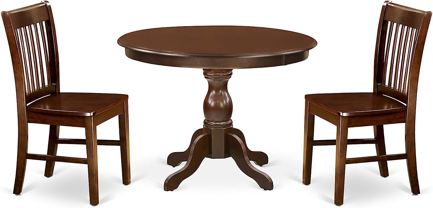 Hartland 3 Piece Mahogany Round Pedestal Dining Table And chairs Set