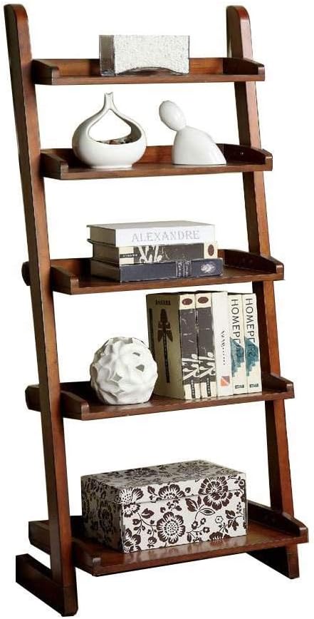 Lugo Transitional 5 Tier Ladder Display Shelf In Dark Oak