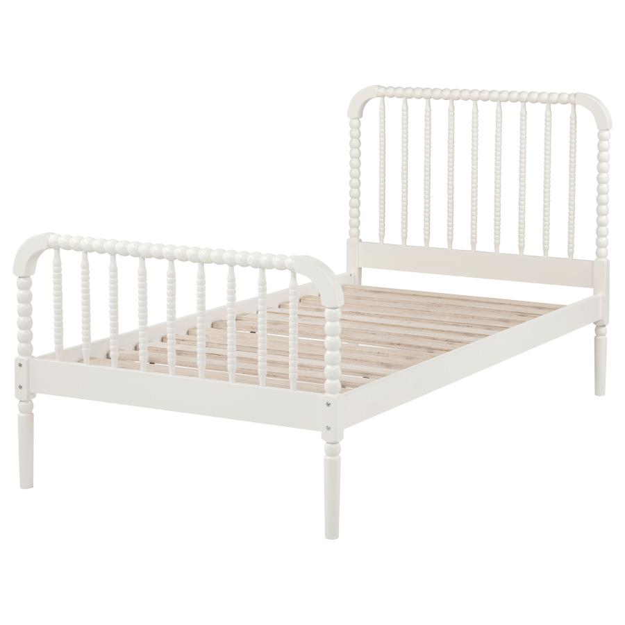 Jones Wood Twin Open Frame Bed In White