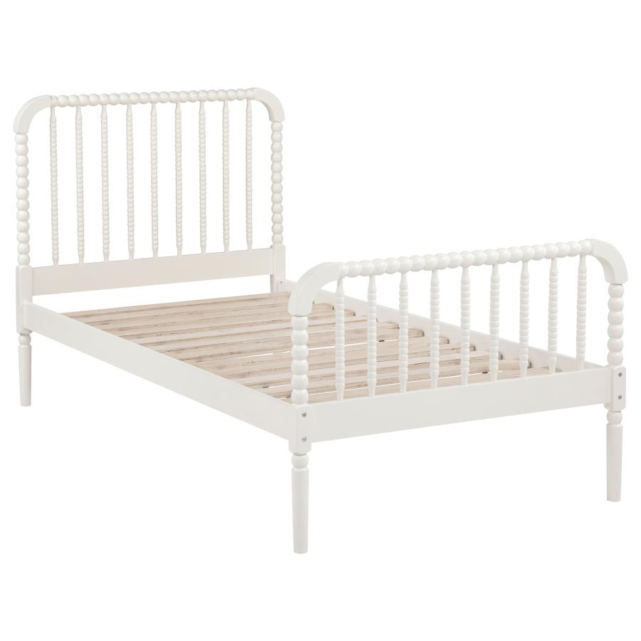Jones Wood Twin Open Frame Bed In White