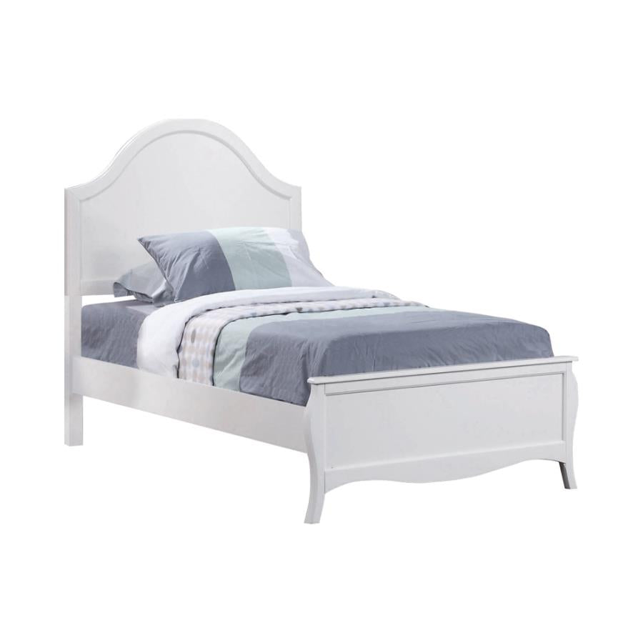 French Country Low Profile Dominique Full Panel Bed White