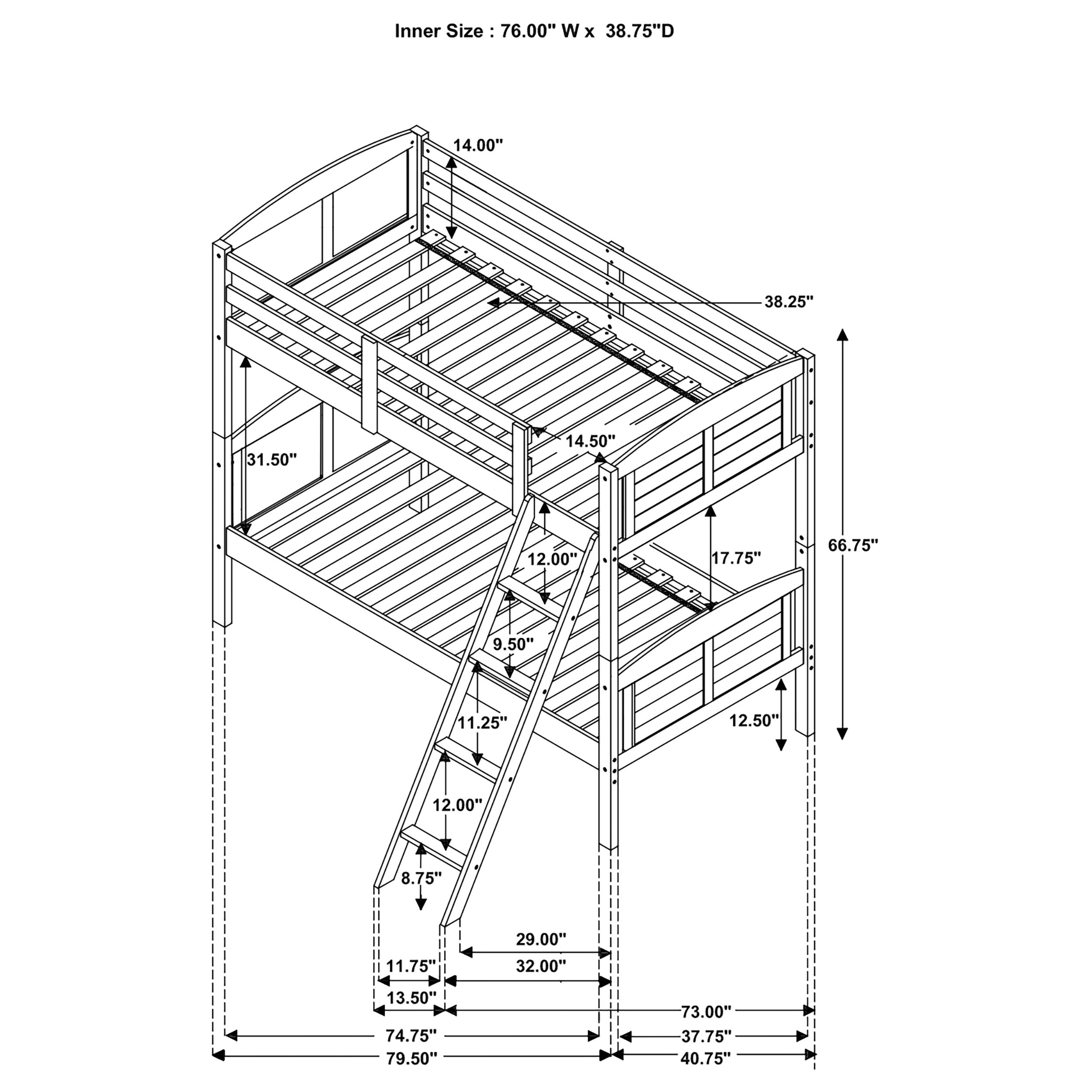 Flynn Wood Twin Over Twin Bunk Bed
