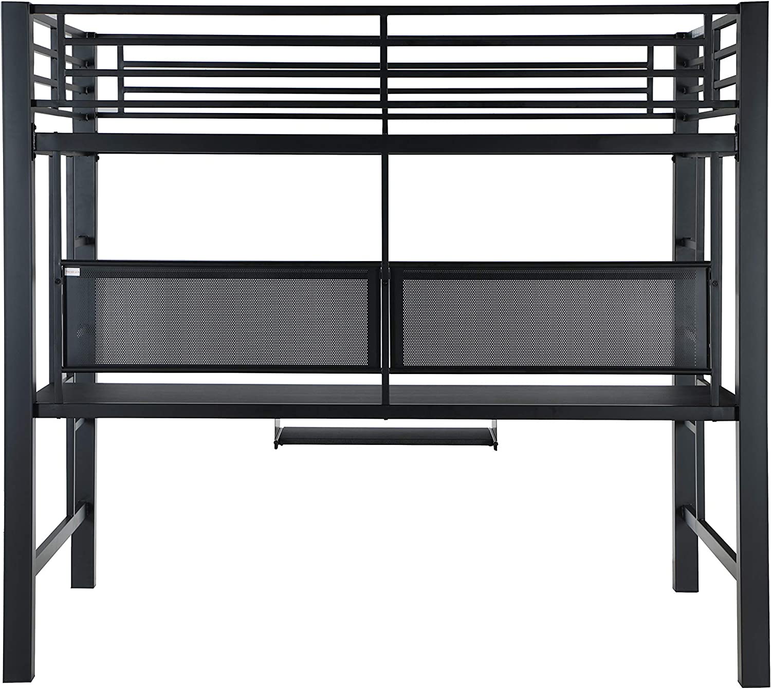 Avalon Metal Full Workstation Loft Bed Black