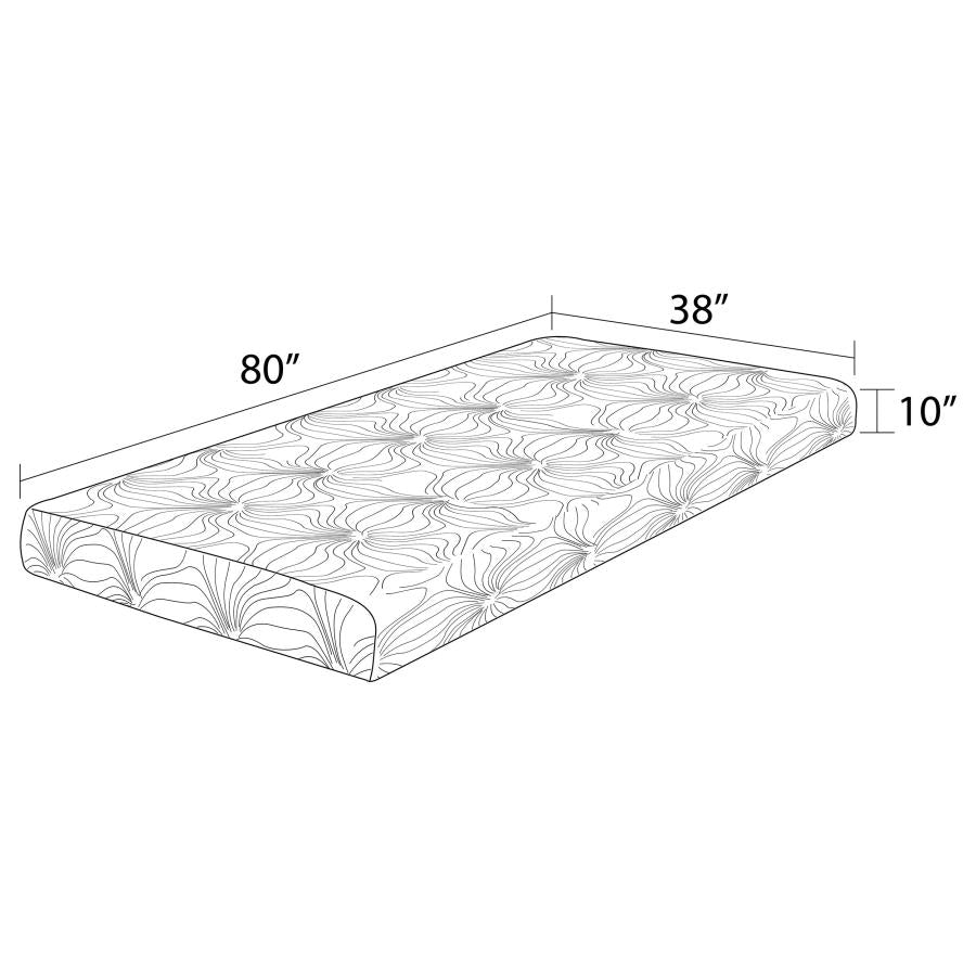 Key 10" Twin long Memory Foam Mattress White