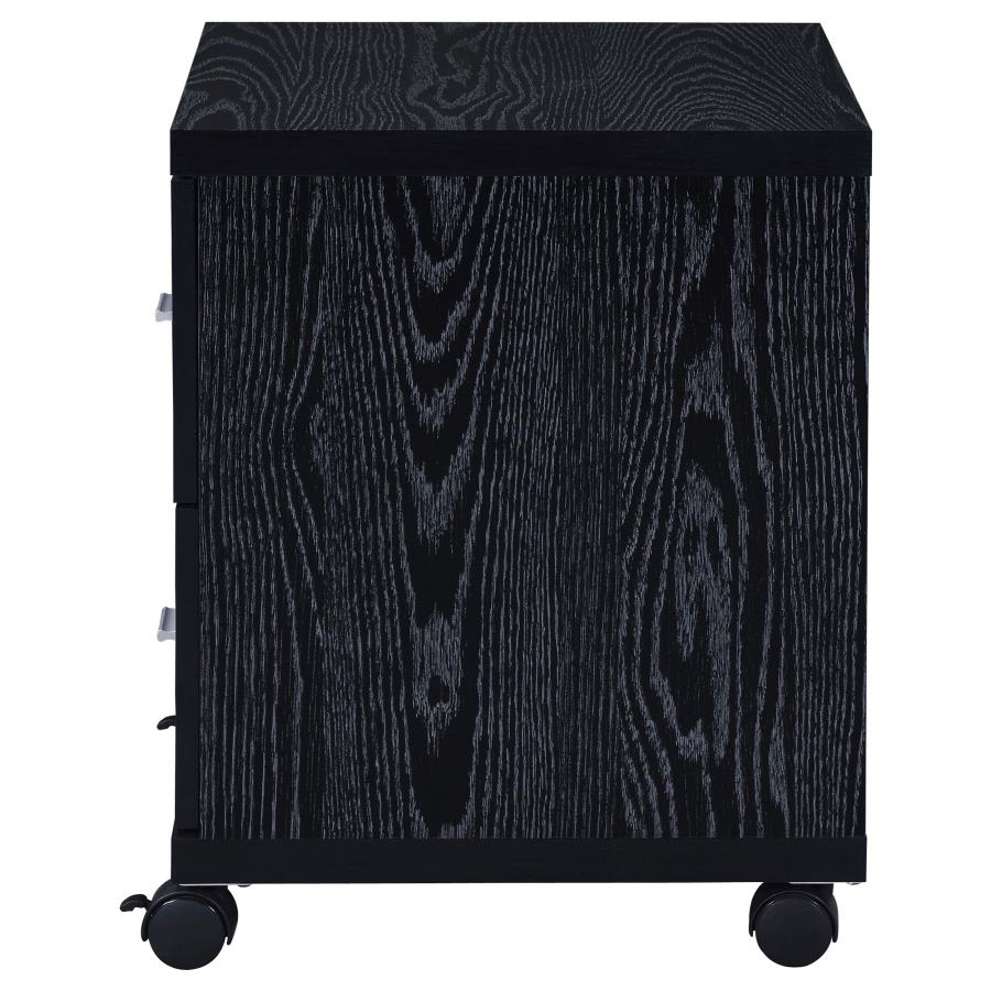 Russell 2-drawer CPU Stand Black Oak