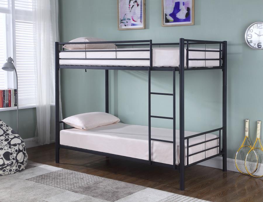 Hayward Twin Over Twin Bunk Bed Black