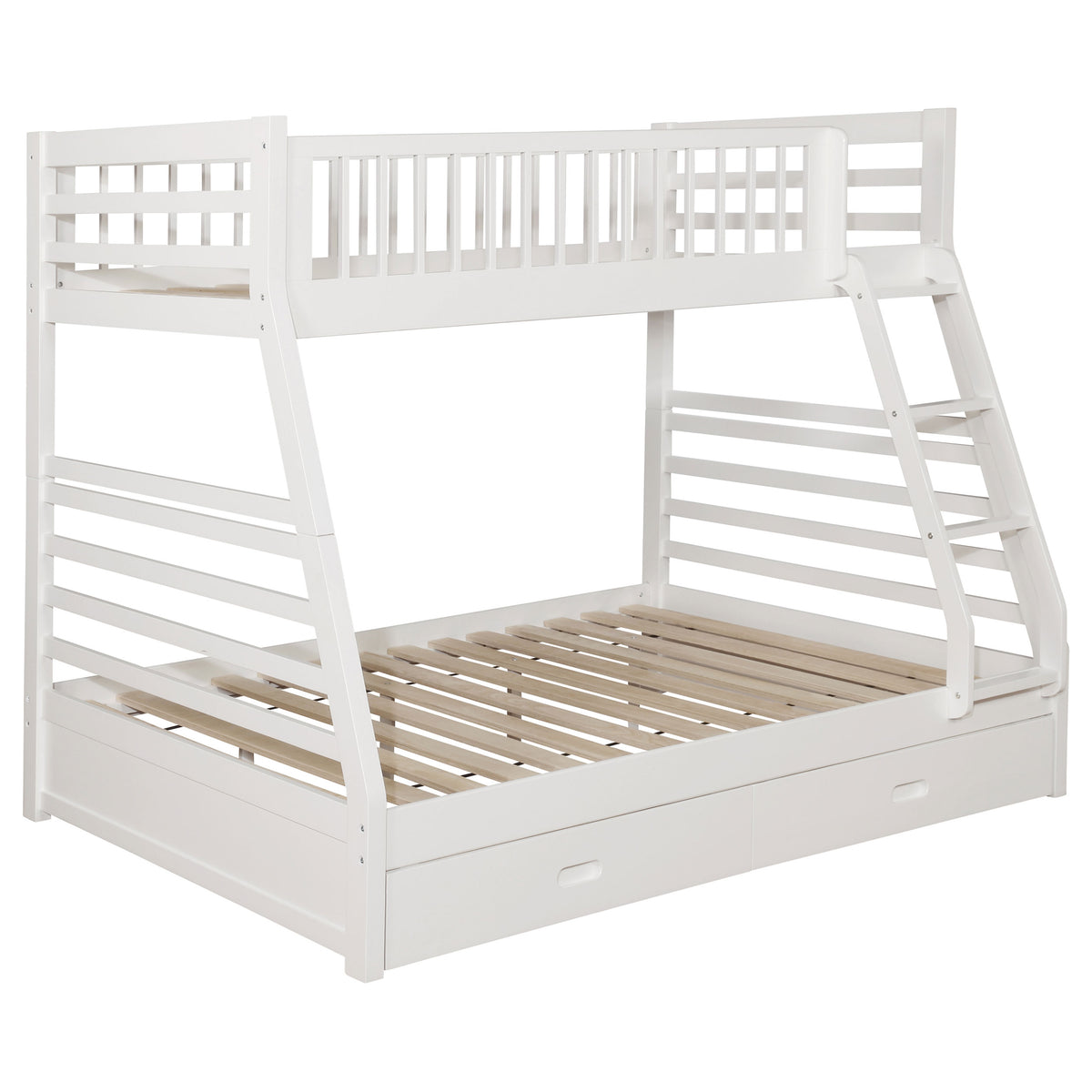 Ashton 2-Drawer Wood Twin Over Full Bunk Bed White
