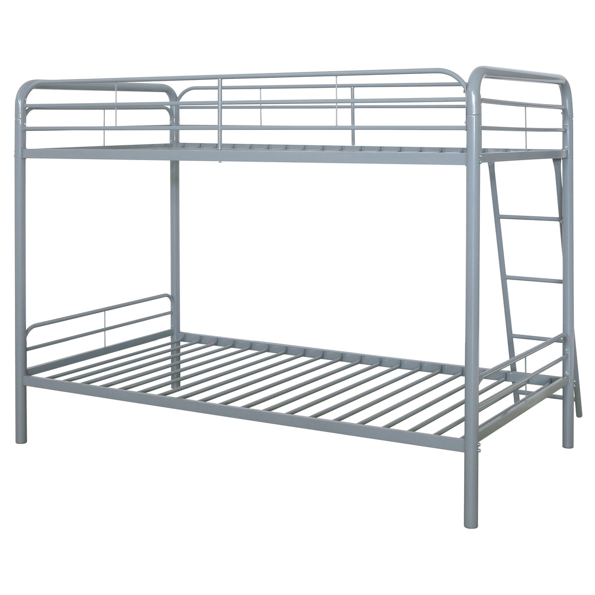 Carson Metal Twin Over Twin Bunk Bed Glossy Silver