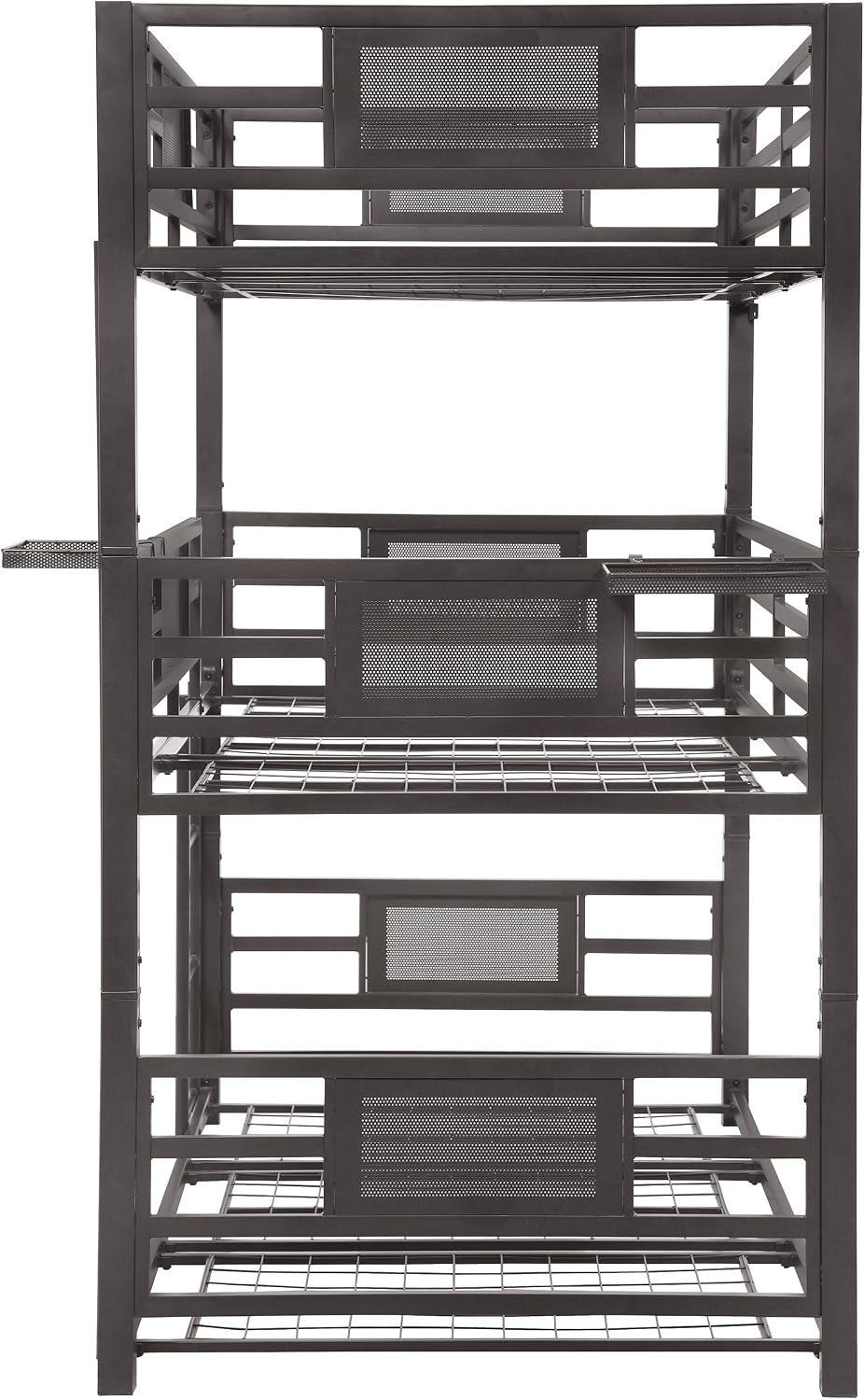 Rogen Metal Twin Over Twin Triple Bunk Bed Dark Bronze