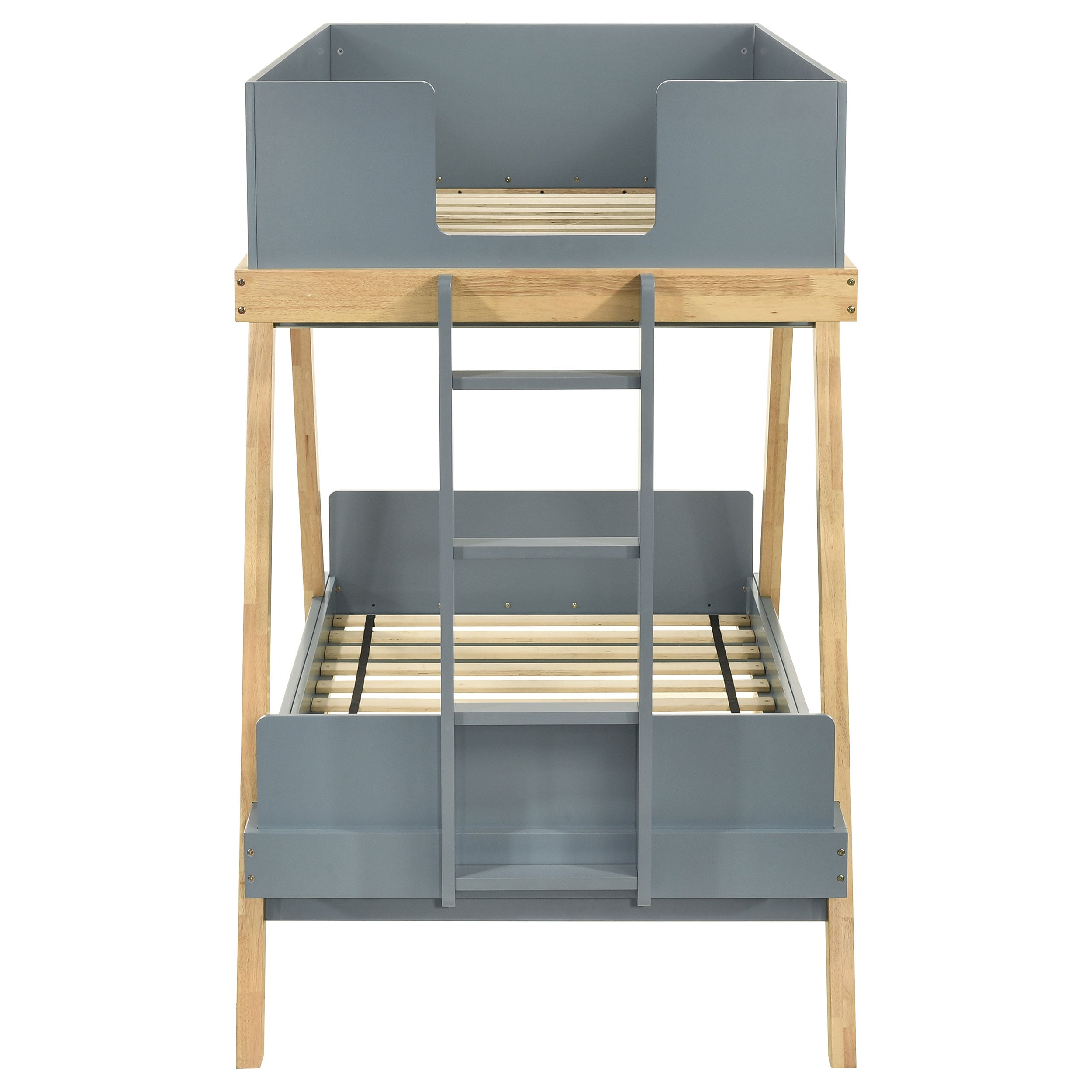 Frankie Wood Twin Over Twin Bunk Bed - Van Courtland Blue