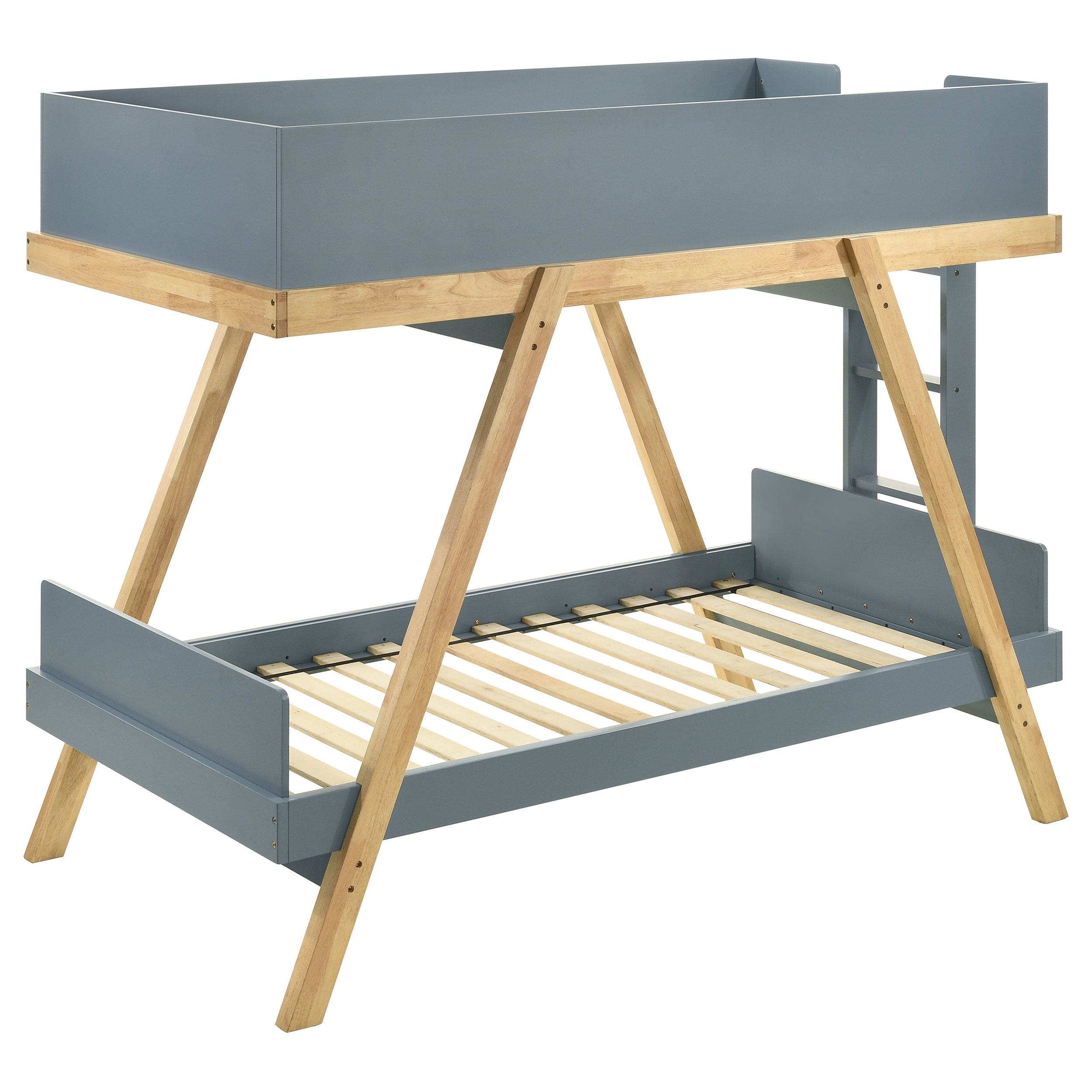 Frankie Wood Twin Over Twin Bunk Bed - Van Courtland Blue