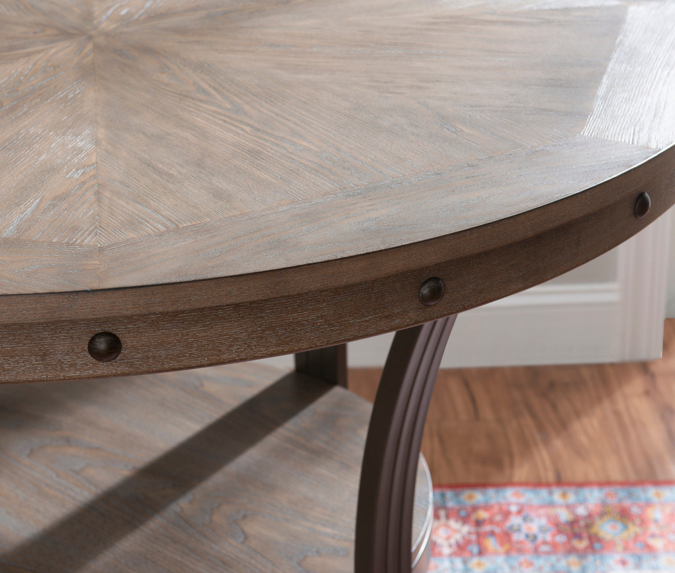 Franklin Pewter Grey Counter Height Dining Table With Inlay Design