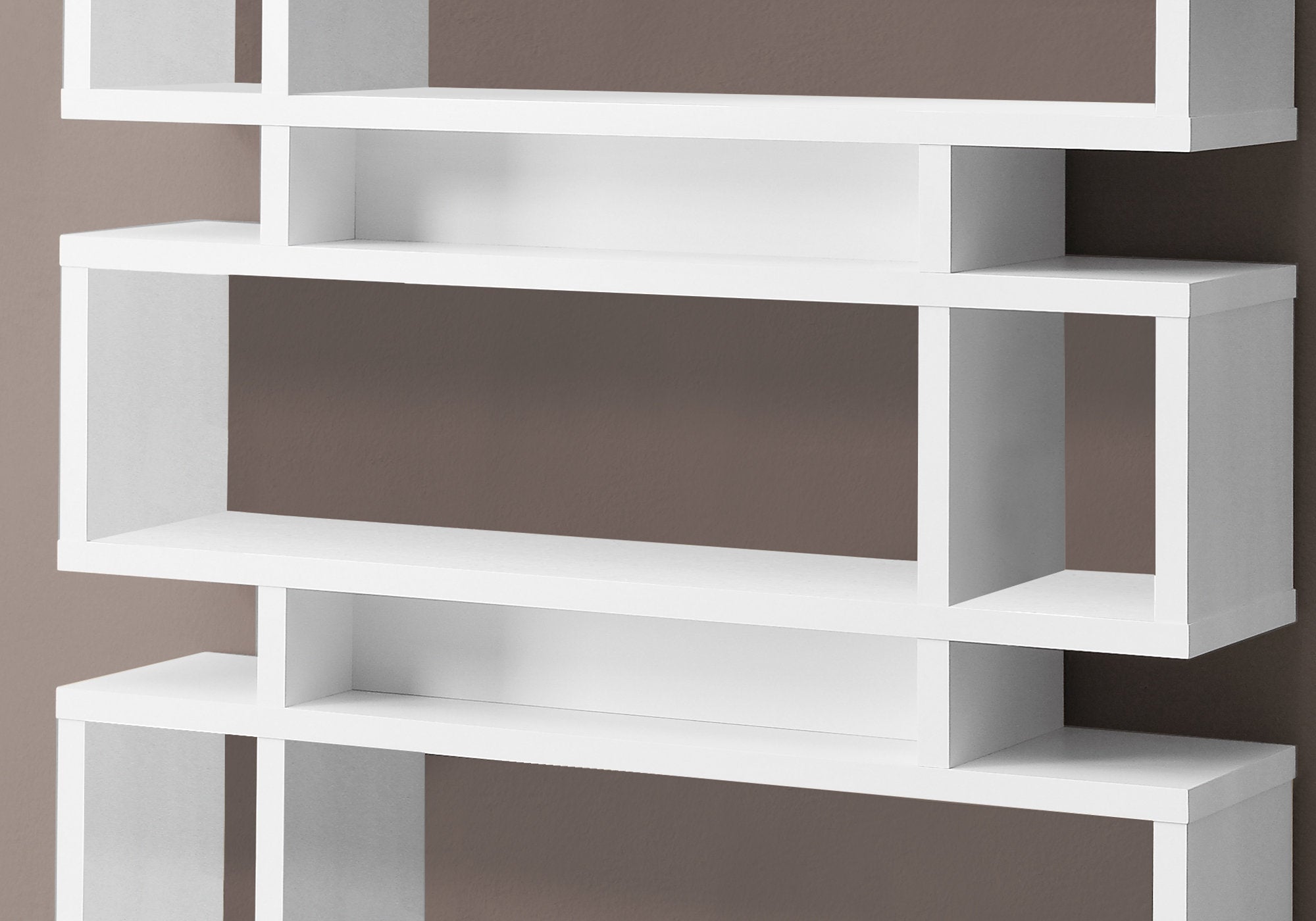 55" H 4 Tier Geomatrical Bookshelf Bookcase Etagere in White