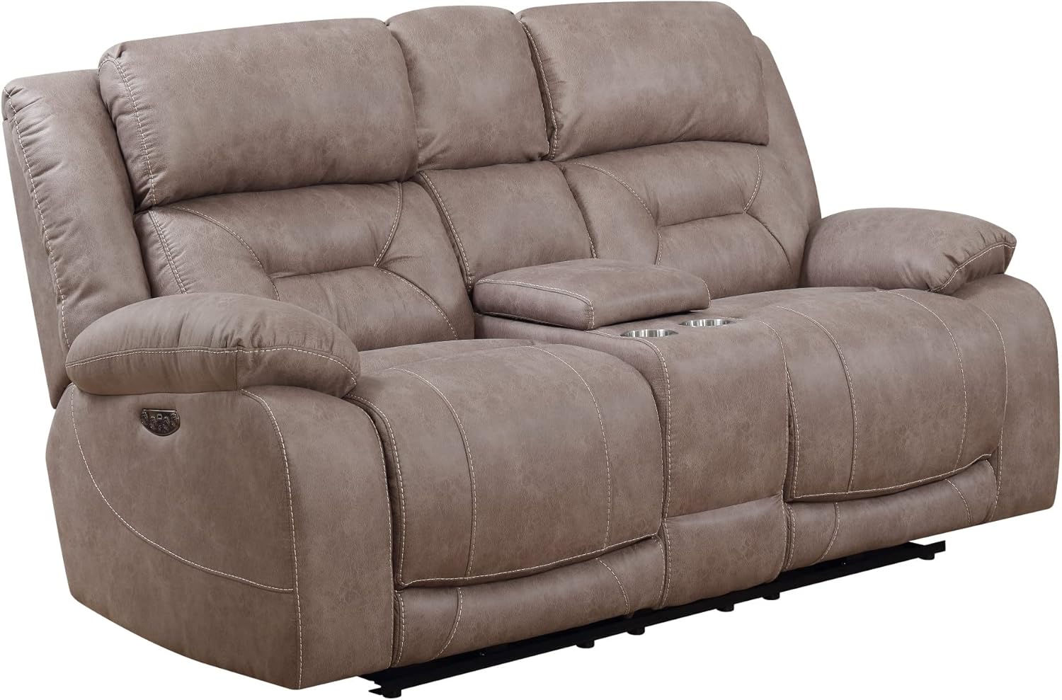 Aria Dual-Power Love Seat with Memory Gel Foam, Power Features, and USB Port in Desert Sand