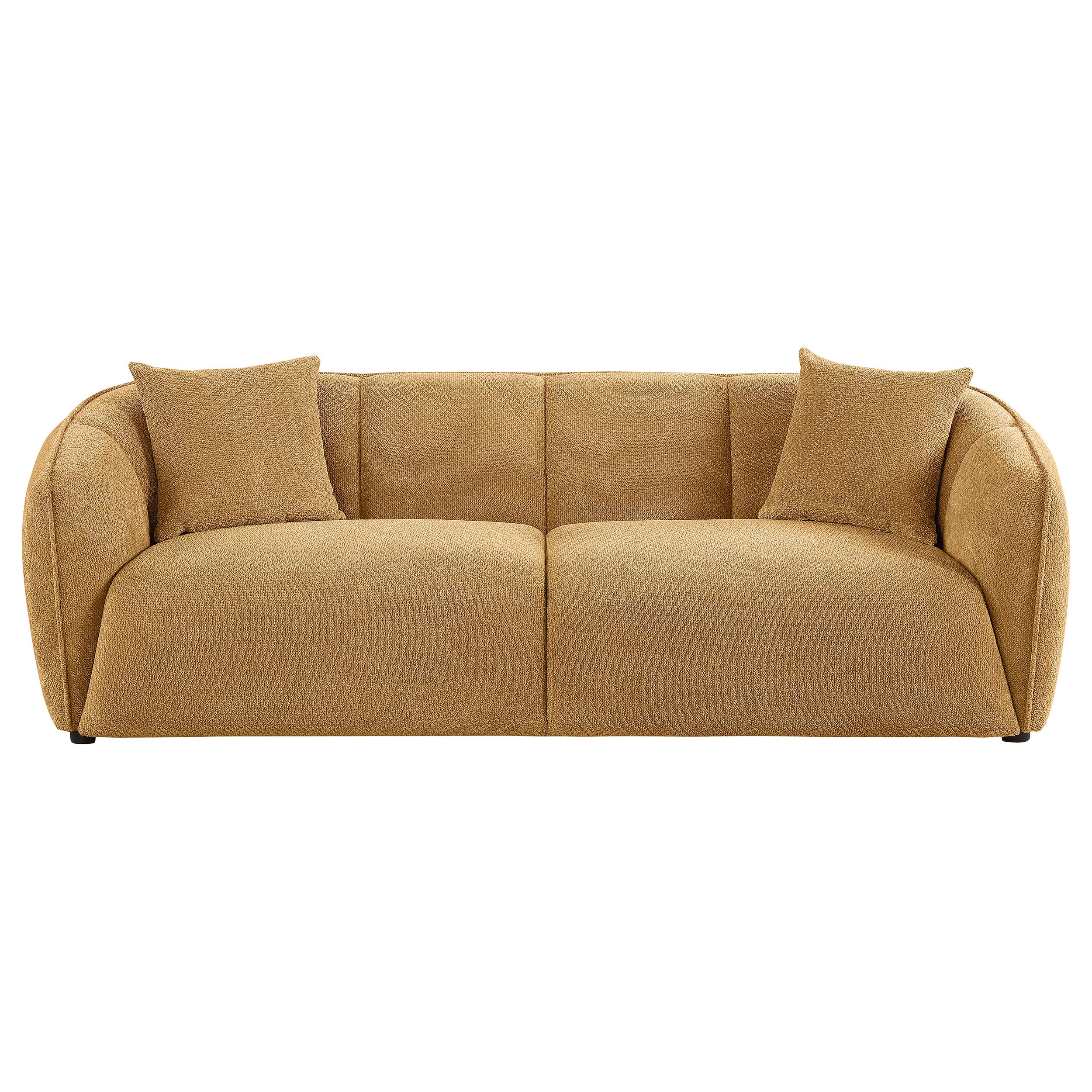 Aleisha Fabric Upholstered Sofa In Mustard Yellow
