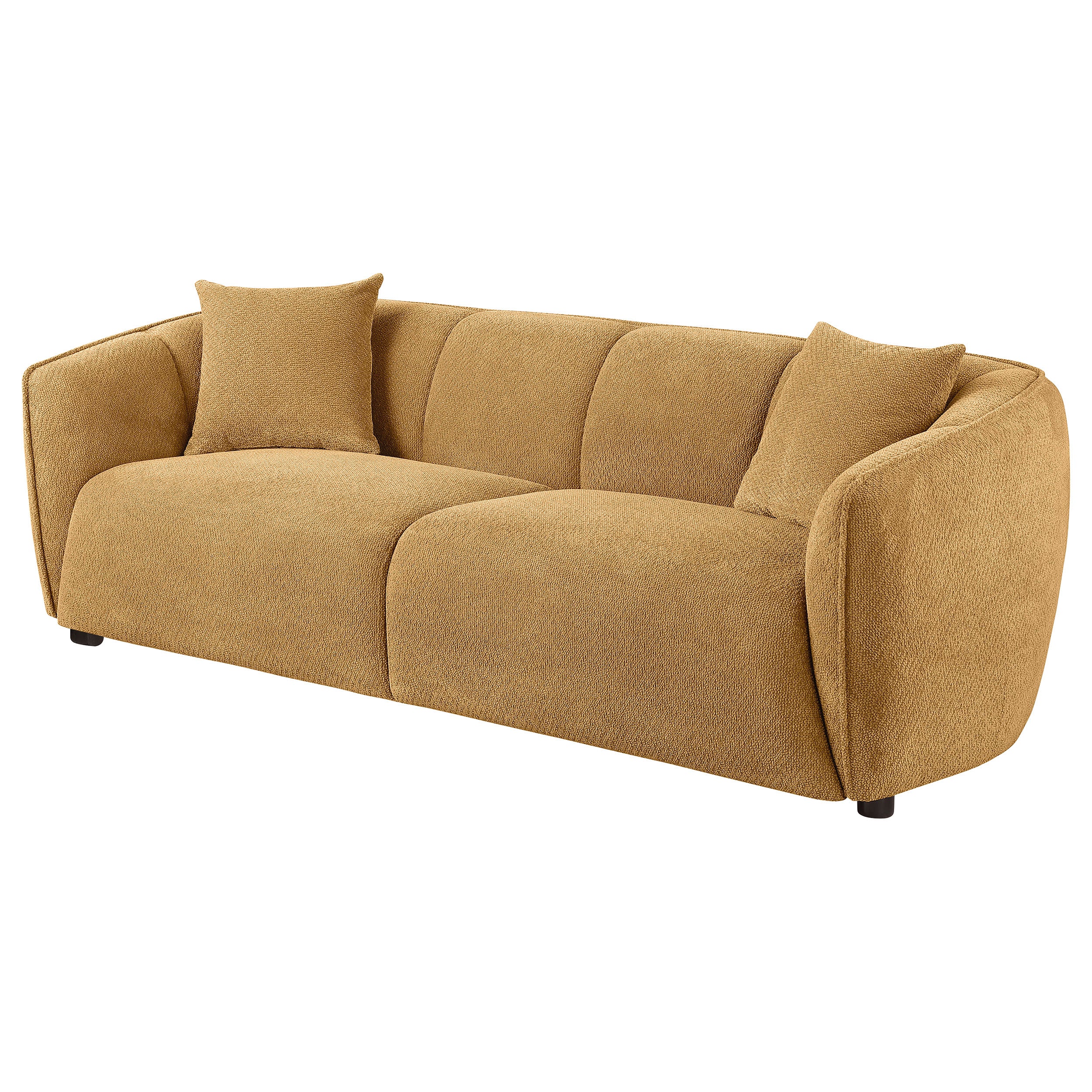 Aleisha Fabric Upholstered Sofa In Mustard Yellow