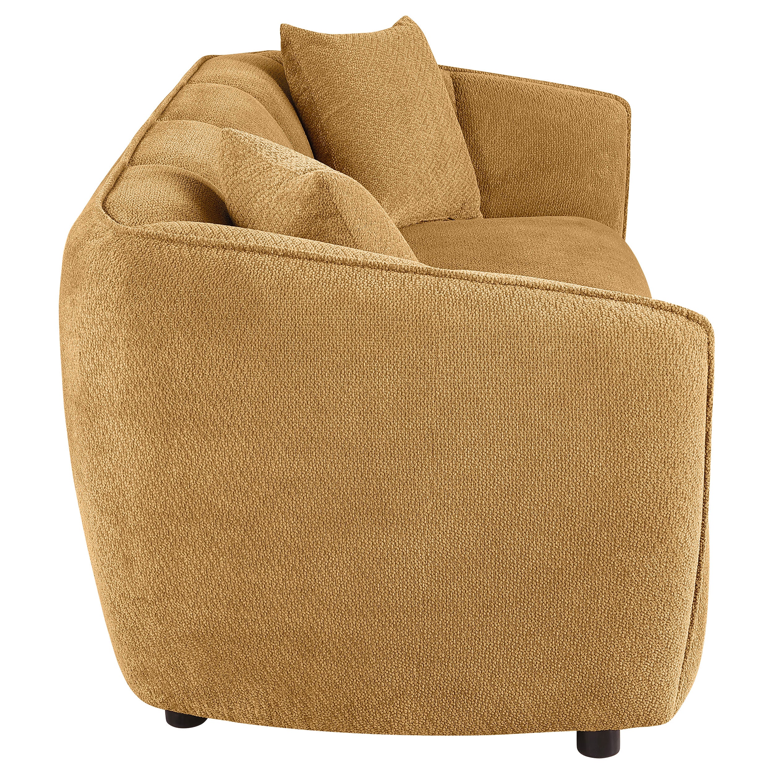 Aleisha Fabric Upholstered Sofa In Mustard Yellow