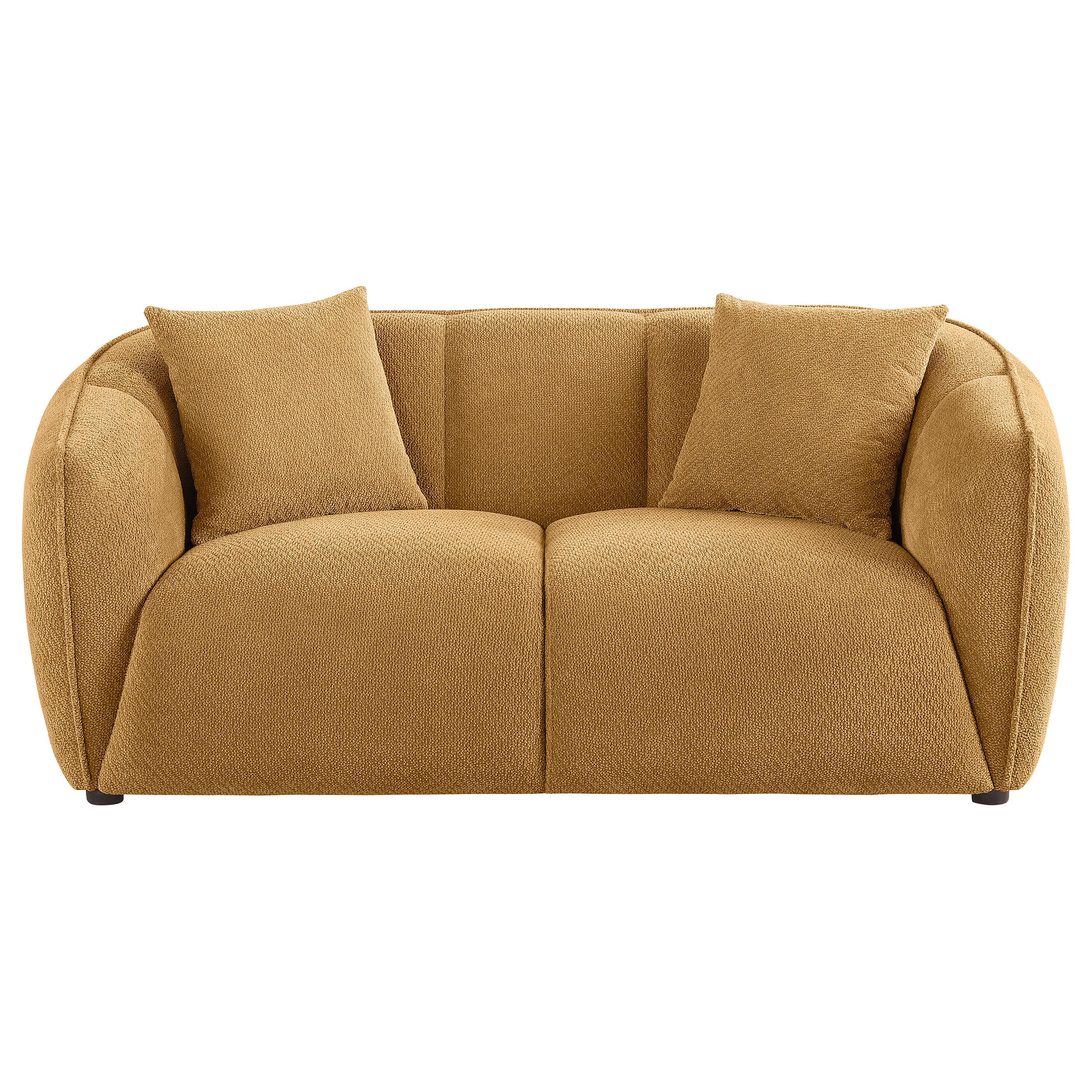 Aleisha Fabric Upholstered Loveseat Mustard Yellow