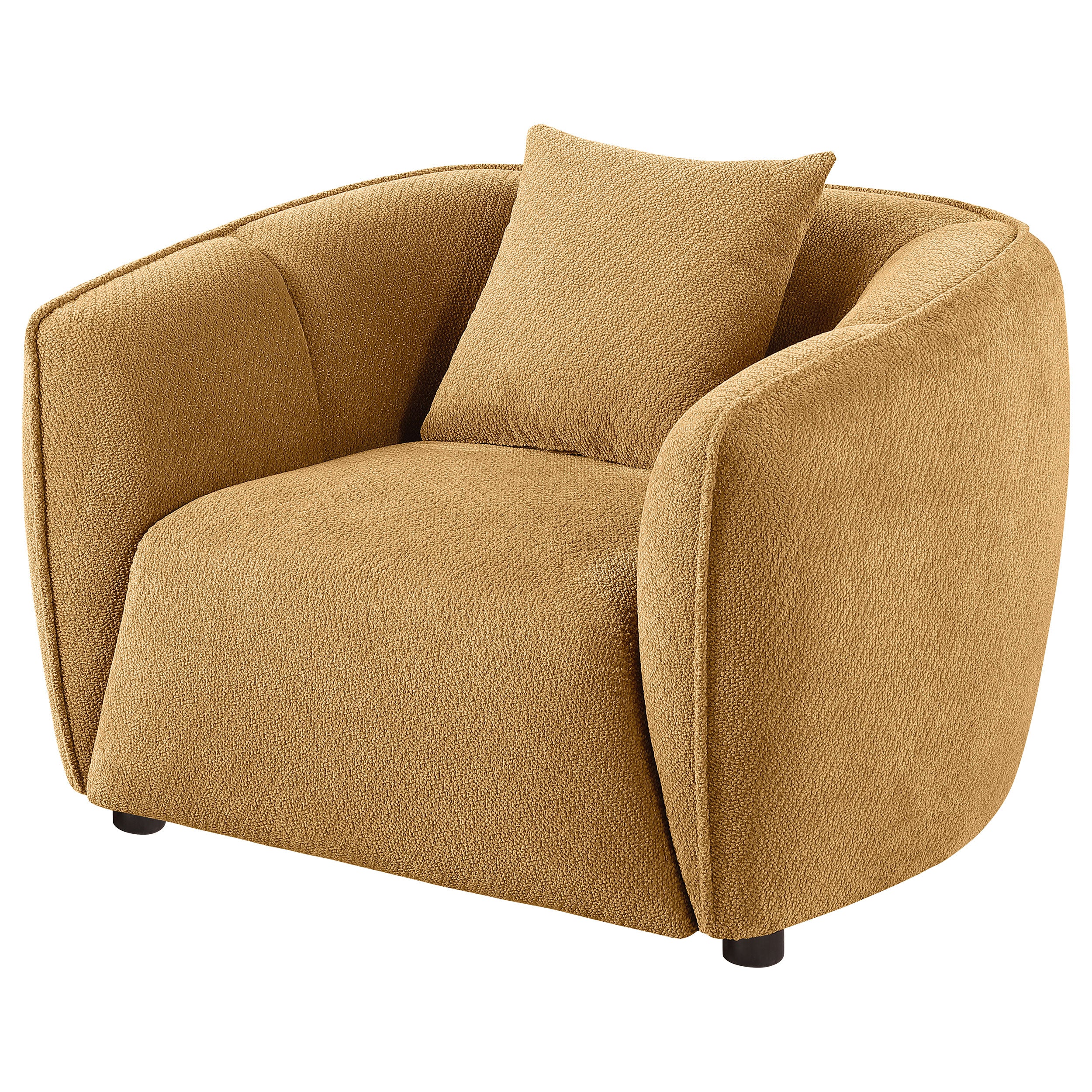 Aleisha Fabric Upholstered Accent Chair In Mustard Yellow
