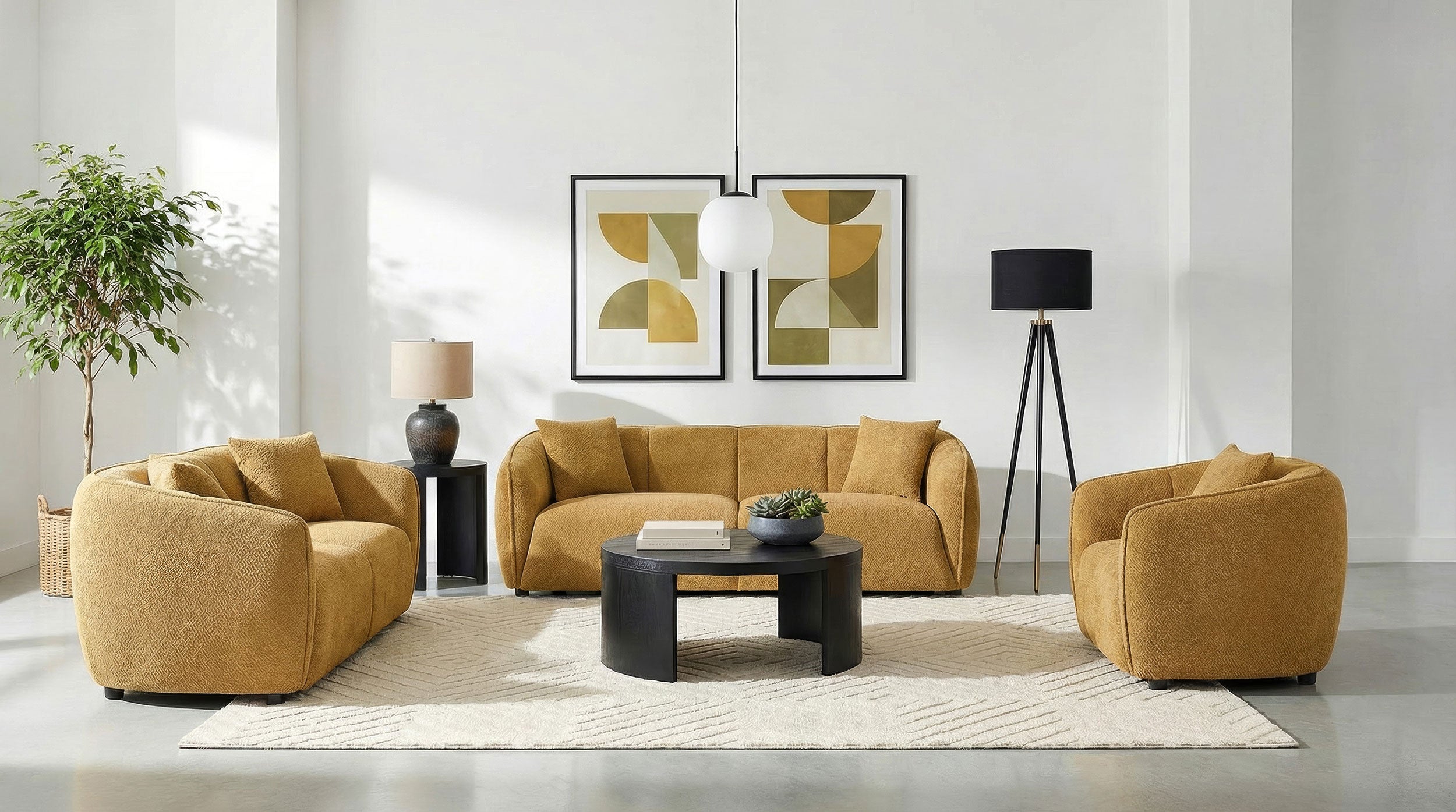 Aleisha Fabric Upholstered Accent Chair In Mustard Yellow