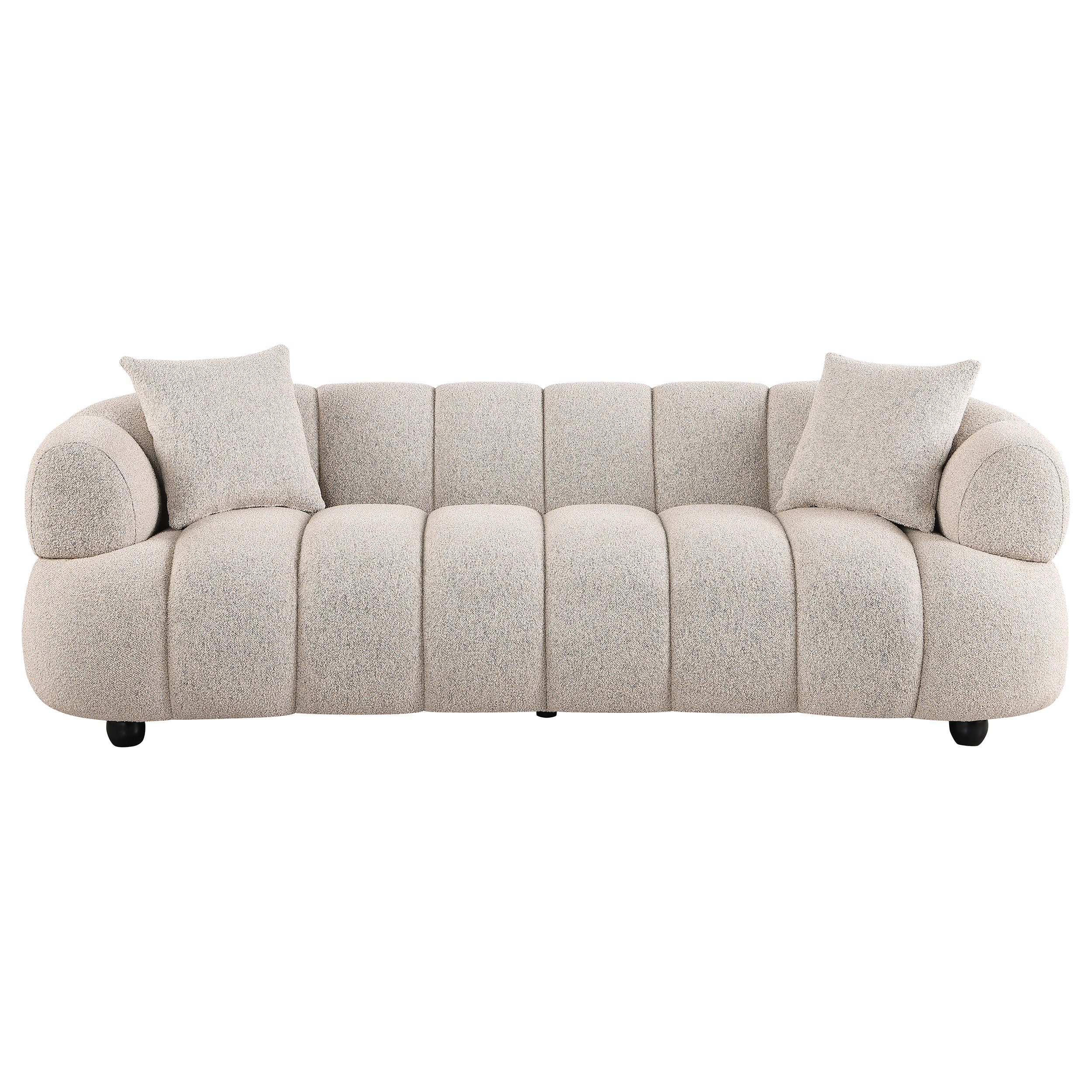 Whitney Contemporary Channel Tufted Woven Fabric Upholstered Sofa