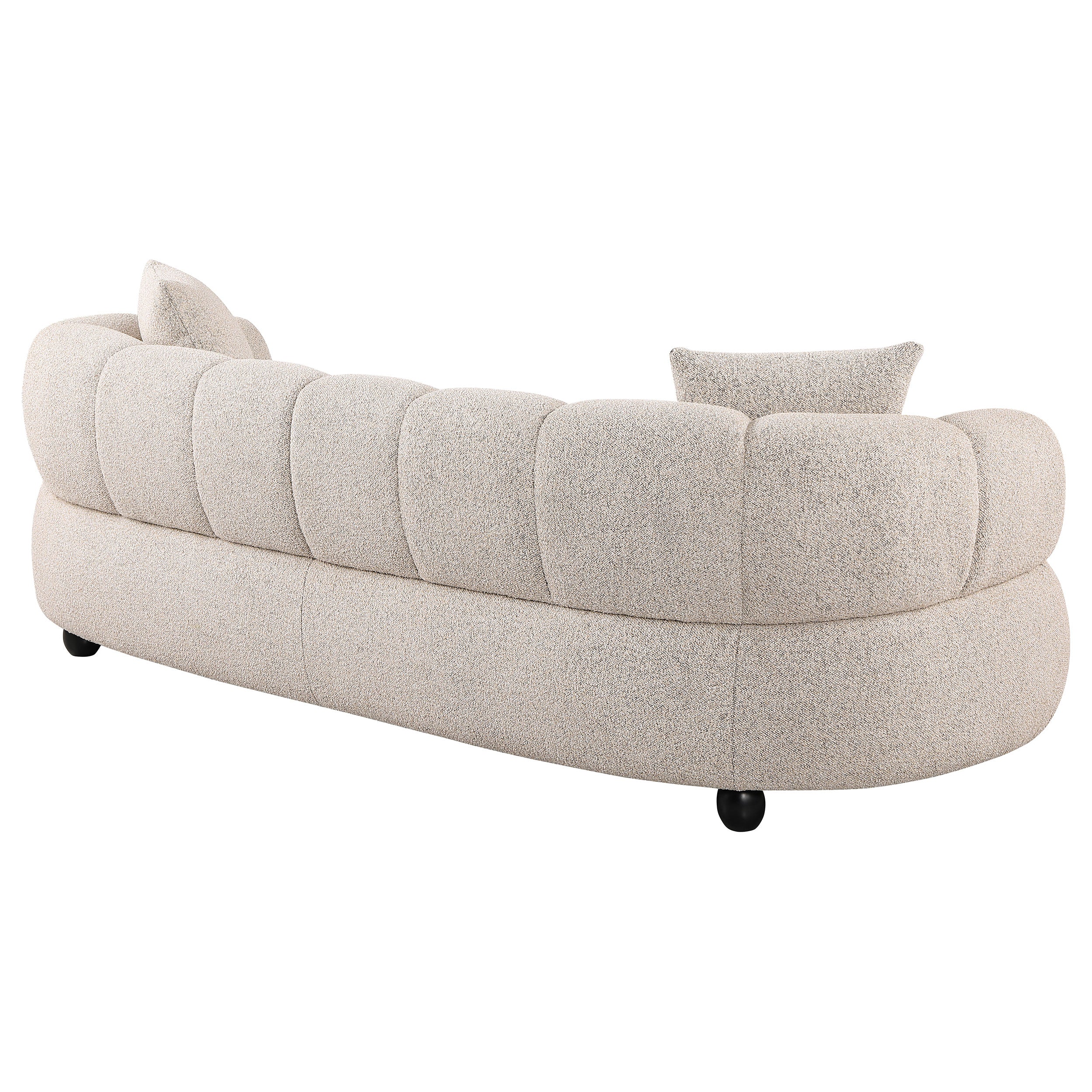 Whitney Contemporary Channel Tufted Woven Fabric Upholstered Sofa In Pebble