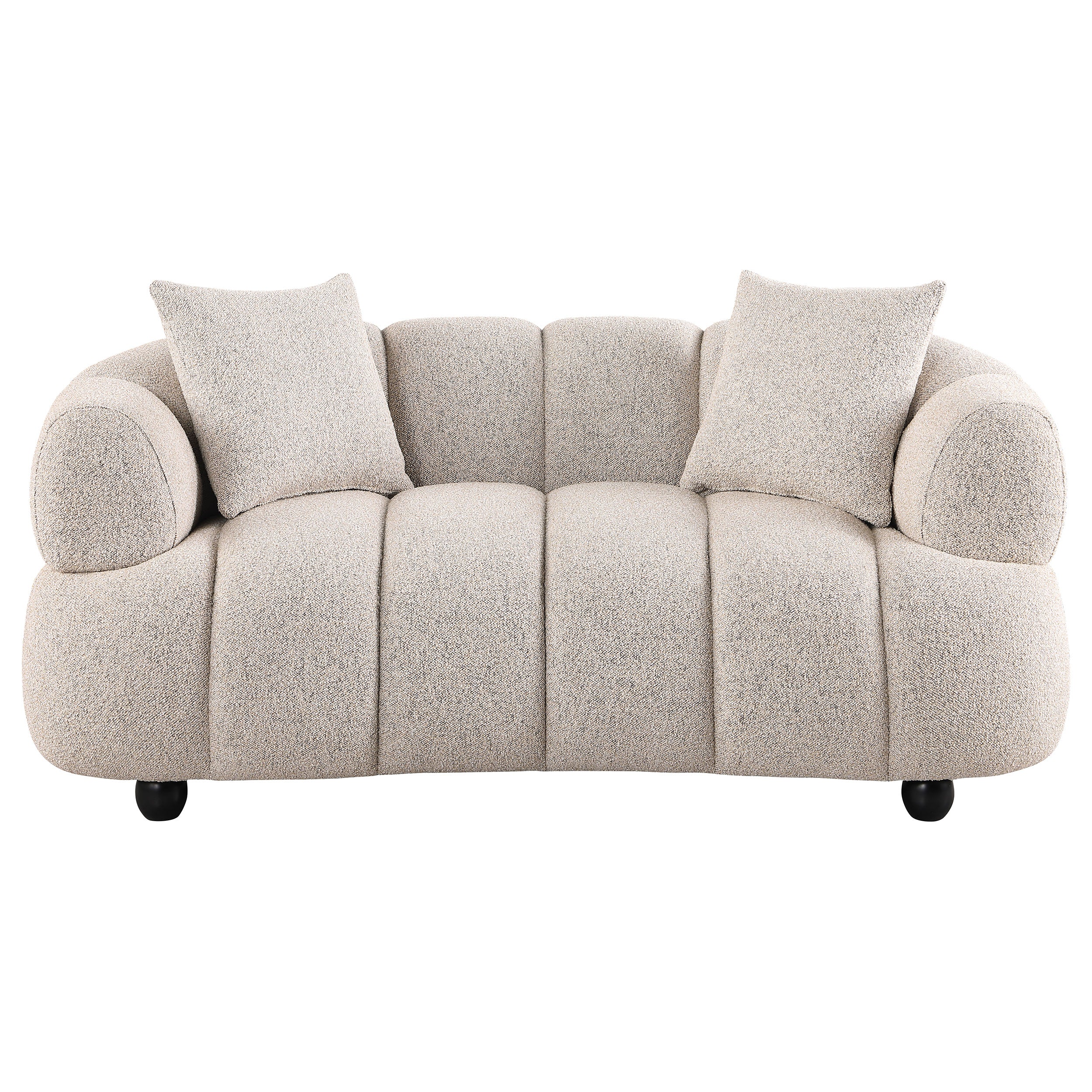 Whitney Contemporary Channel Tufted Woven Fabric Upholstered Loveseat