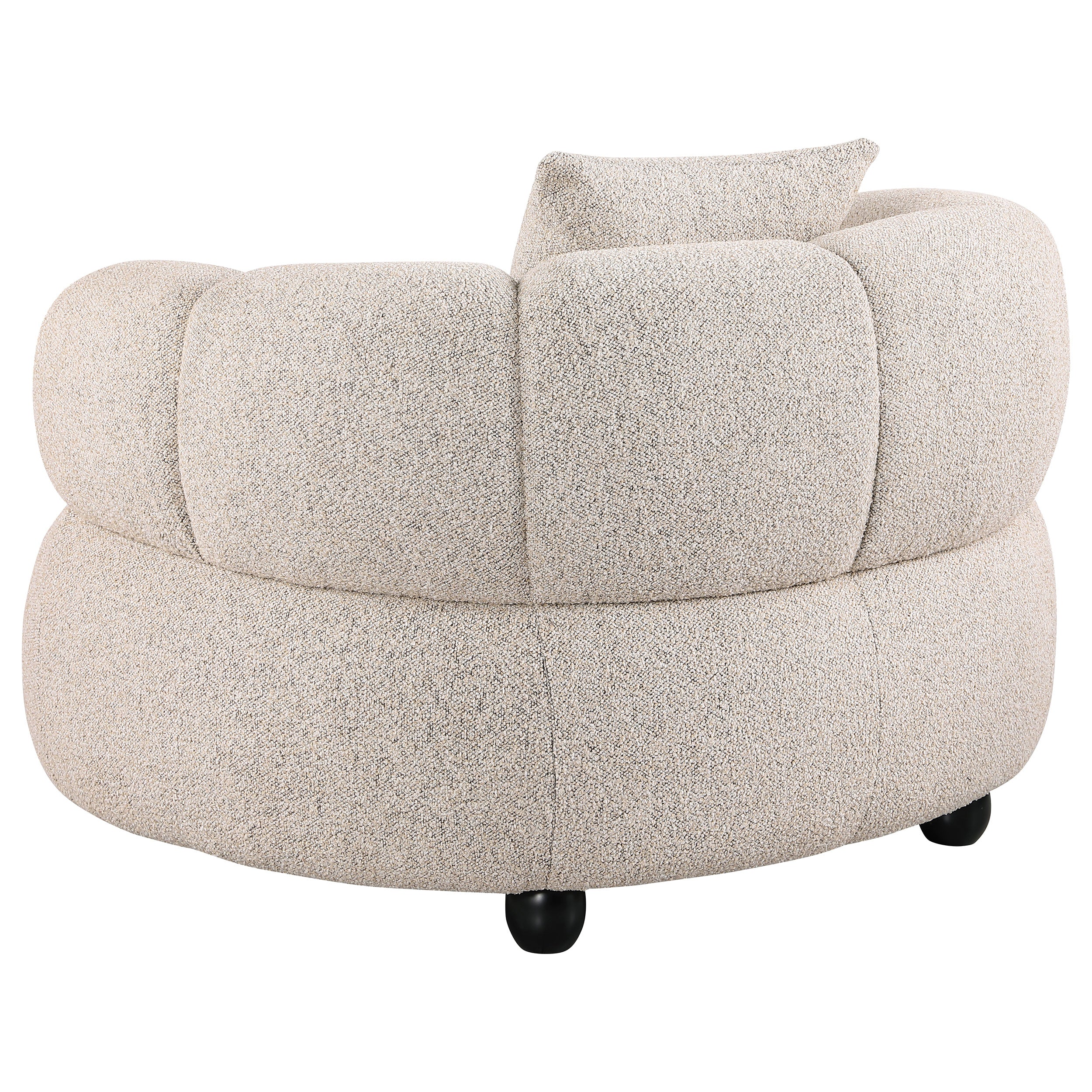 Whitney Contemporary Channel Tufted Woven Fabric Upholstered Accent Chair In pebble