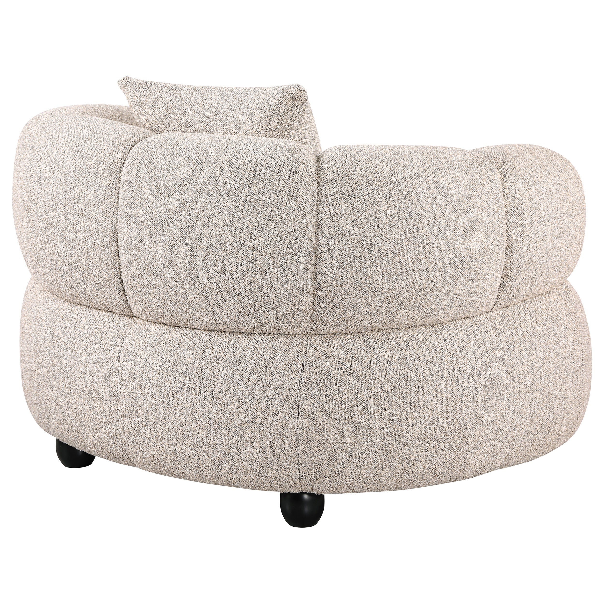 Whitney Contemporary Channel Tufted Woven Fabric Upholstered Accent Chair In pebble