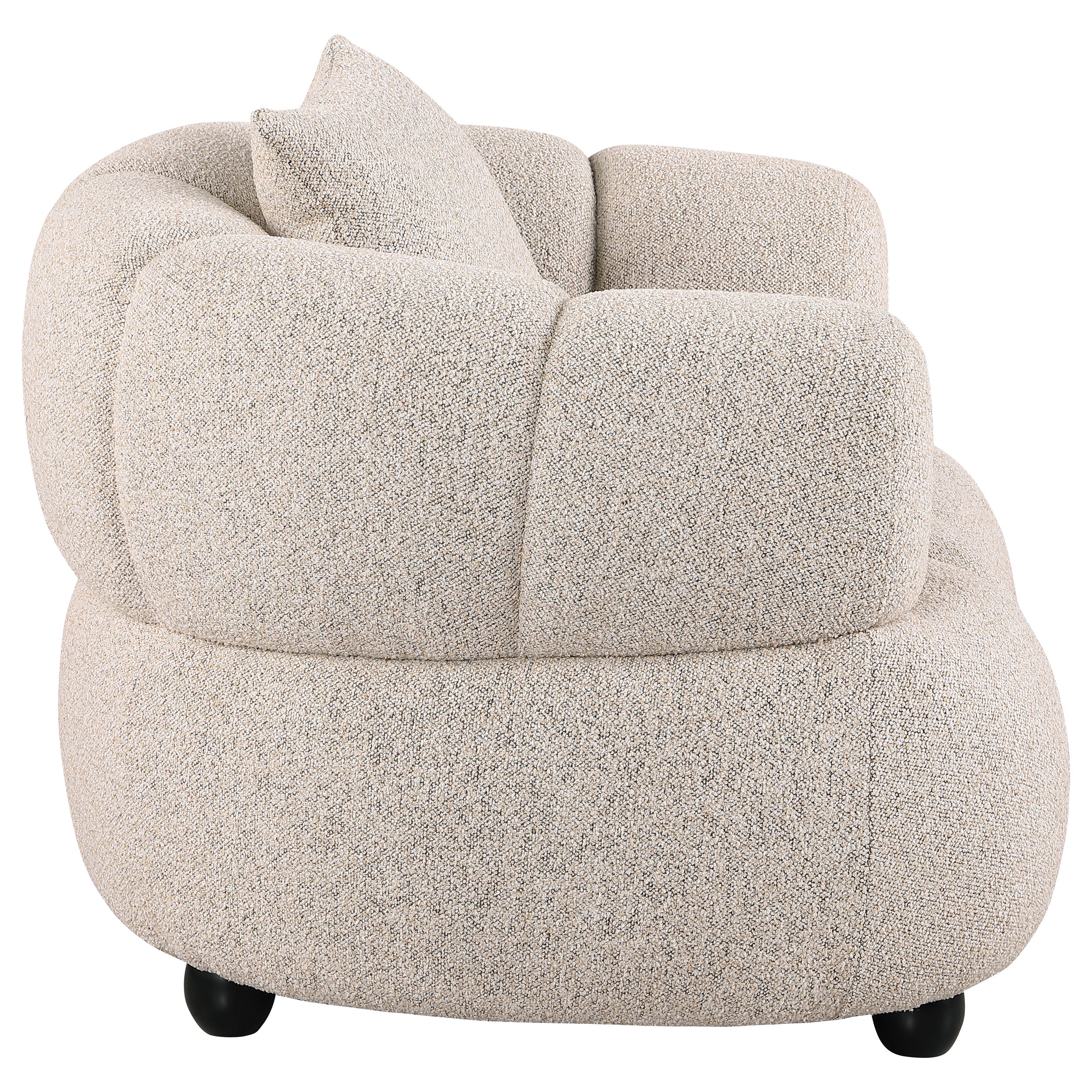 Whitney Contemporary Channel Tufted Woven Fabric Upholstered Accent Chair In pebble