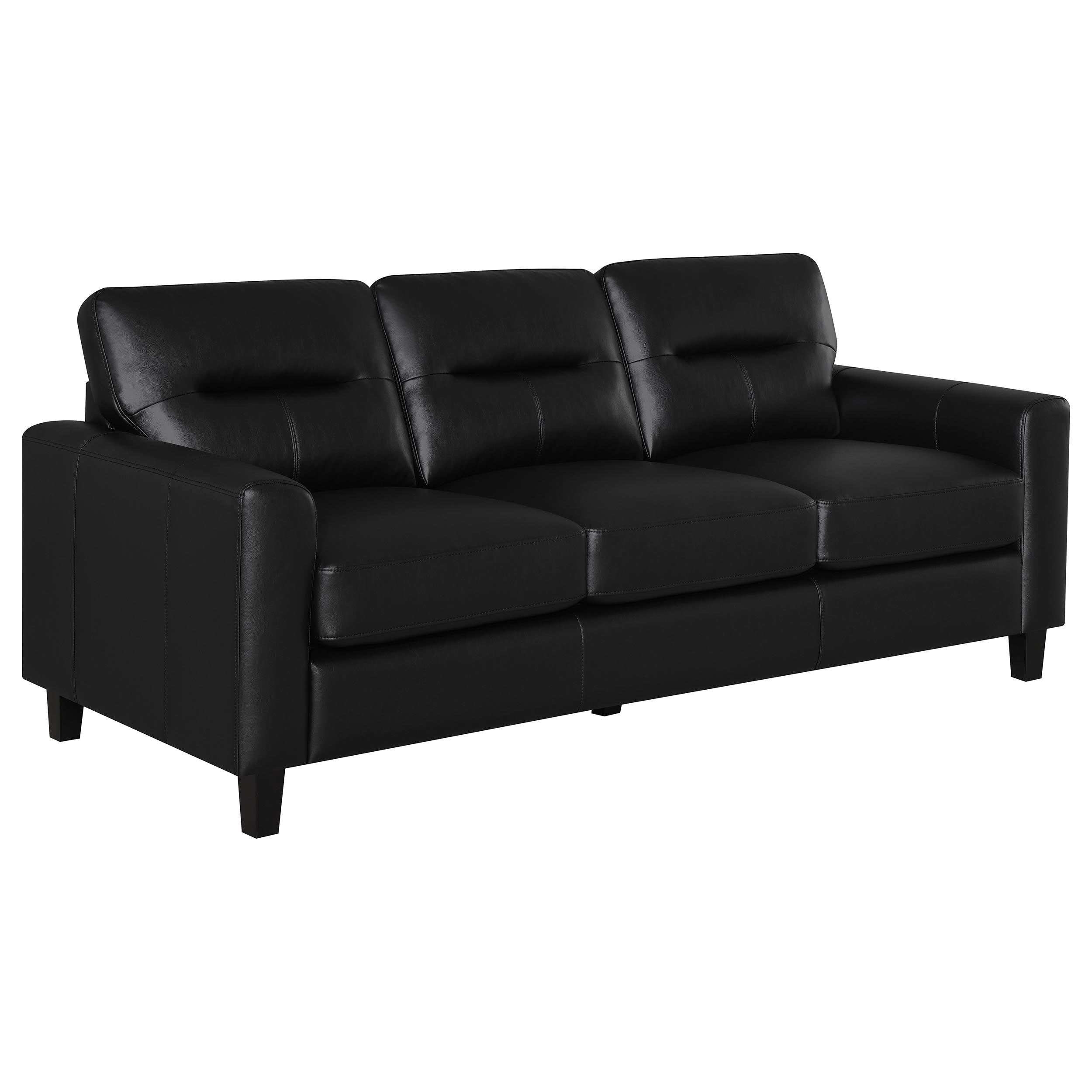 Scotland Sofa Set - 3 Piece - Black