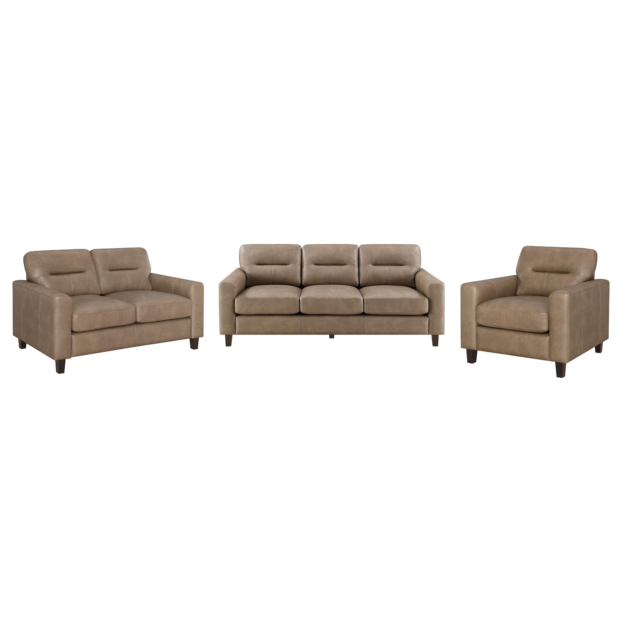 Scotland Sofa Set - 3 Piece - Brown