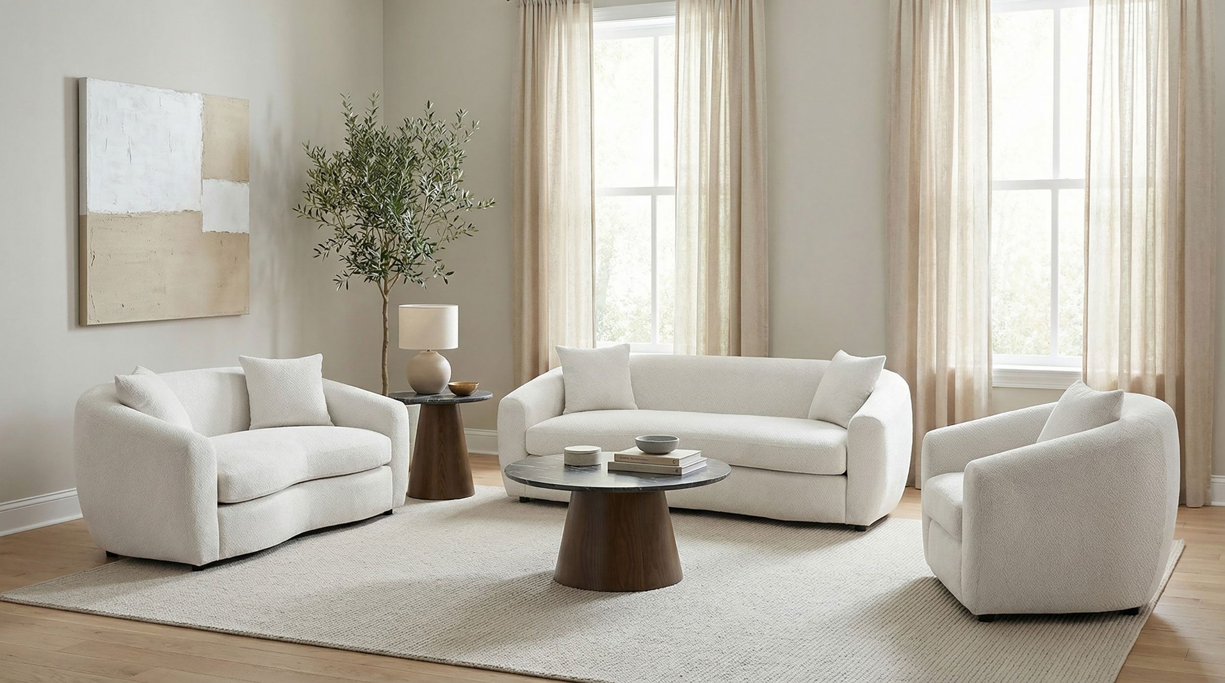 Isabella Fabric Upholstered Accent Chair In Sand