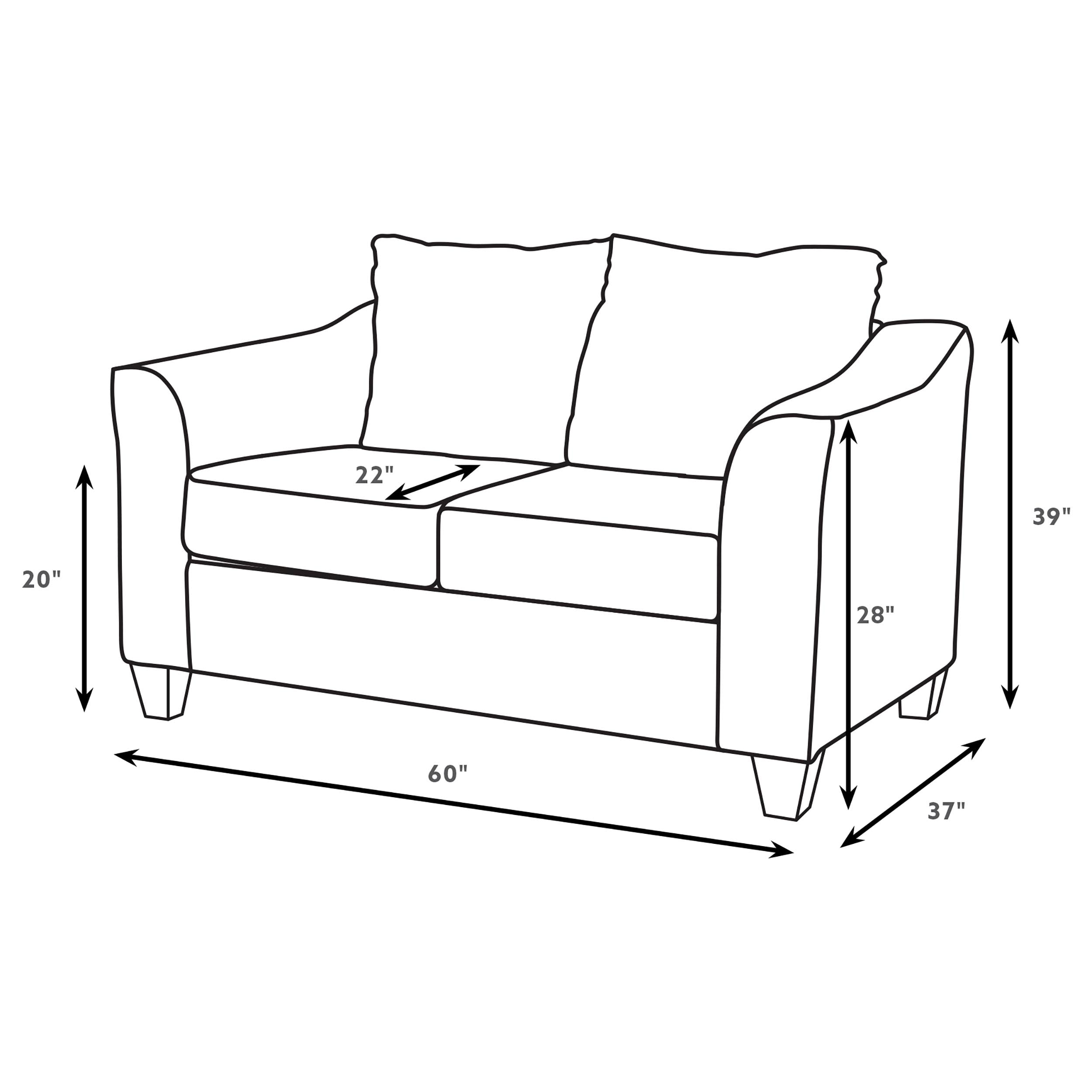 Salizar Loveseat - Charcoal Grey