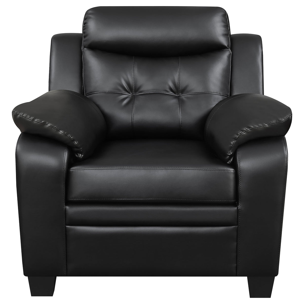 Finley 3-piece Upholstered Padded Arm Tufted Sofa Set In Black