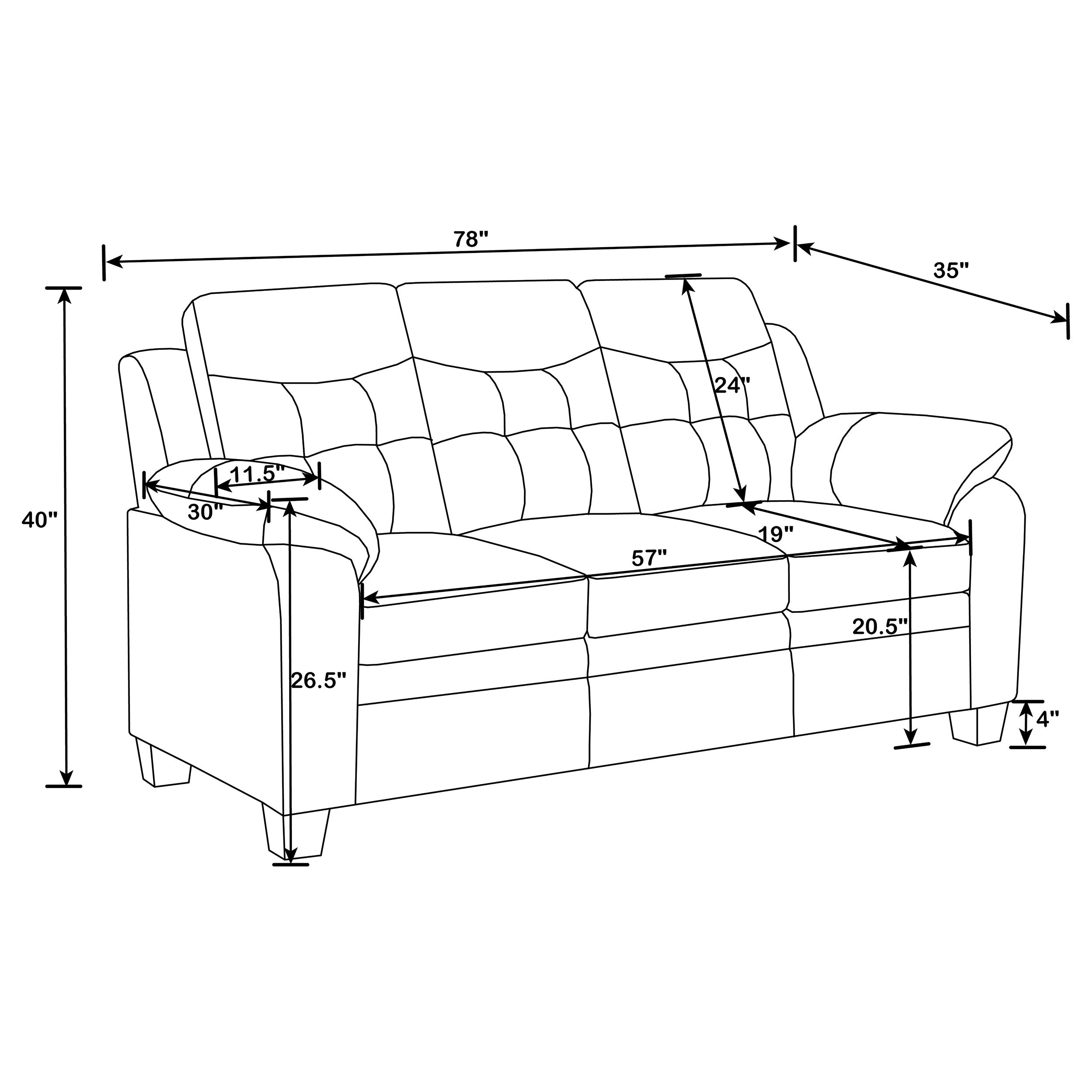 Finley 3-piece Upholstered Padded Arm Tufted Sofa Set In Black
