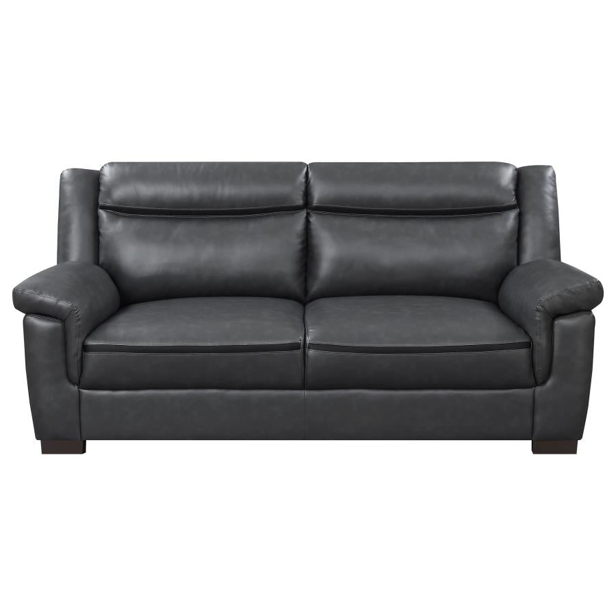 Arabella 3-piece Upholstered Padded Arm Sofa Set In Grey