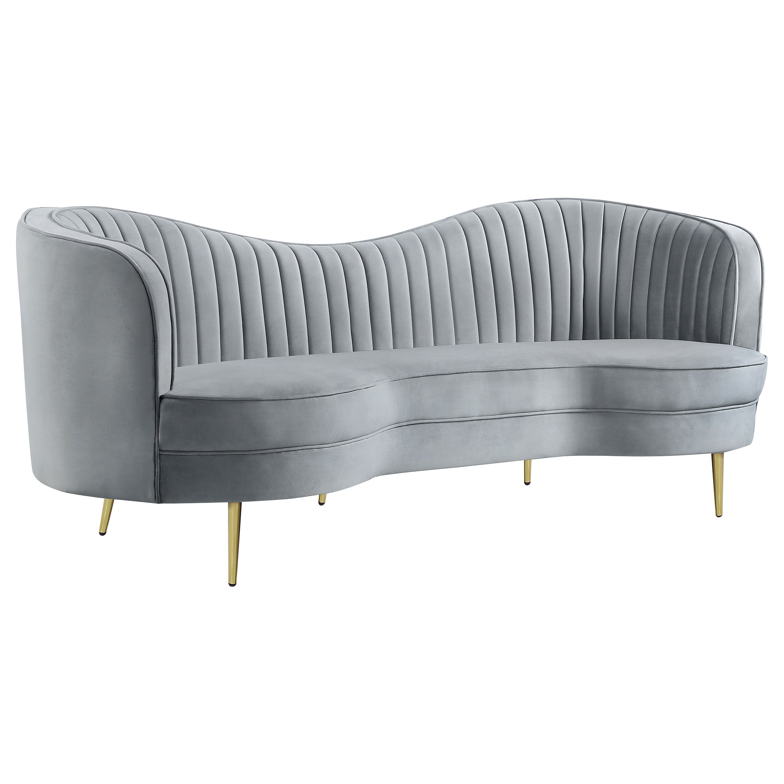 Sophia 3-piece Upholstered Channel Tufted Sofa Set in Grey