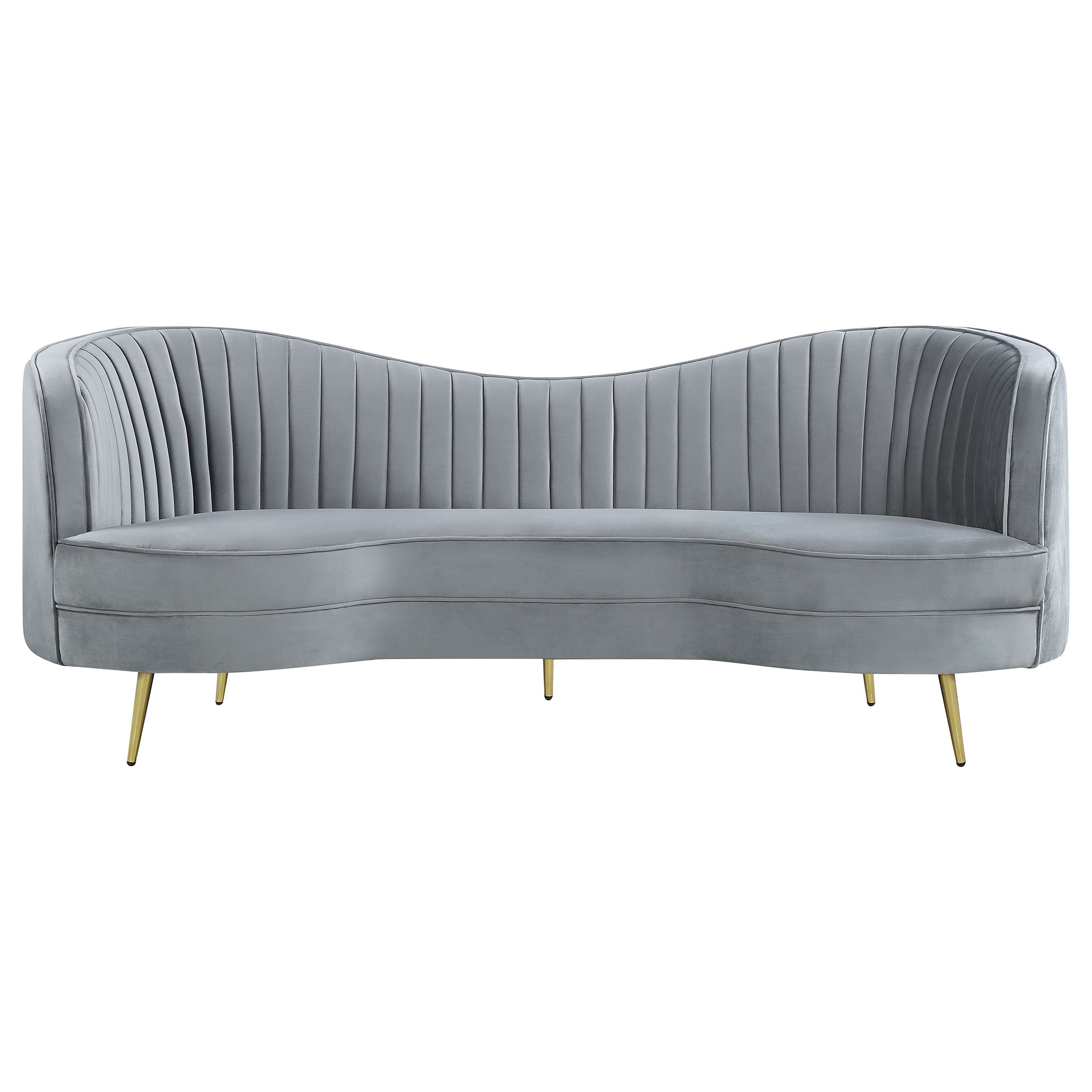 Sophia 3-piece Upholstered Channel Tufted Sofa Set in Grey