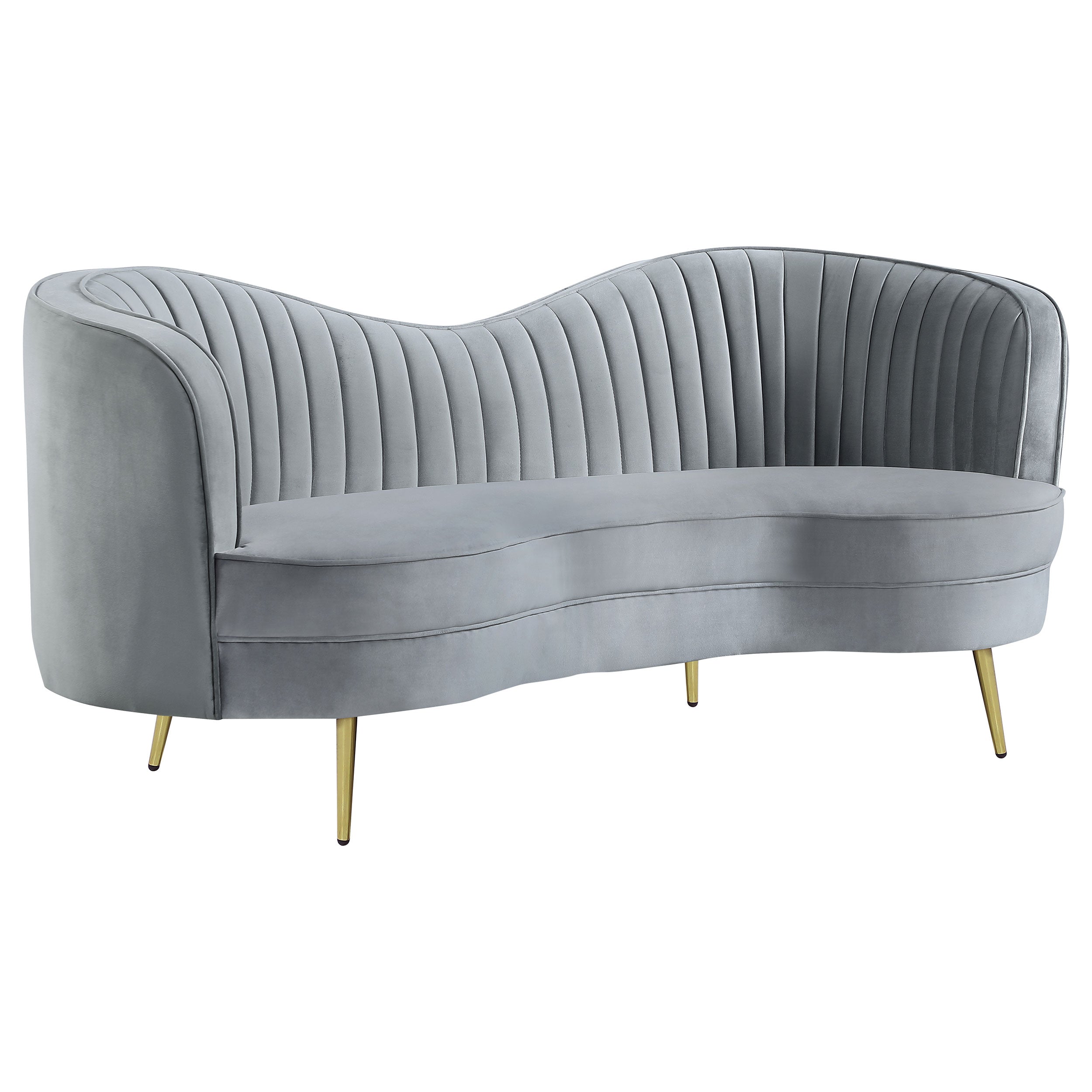Sophia 3-piece Upholstered Channel Tufted Sofa Set in Grey