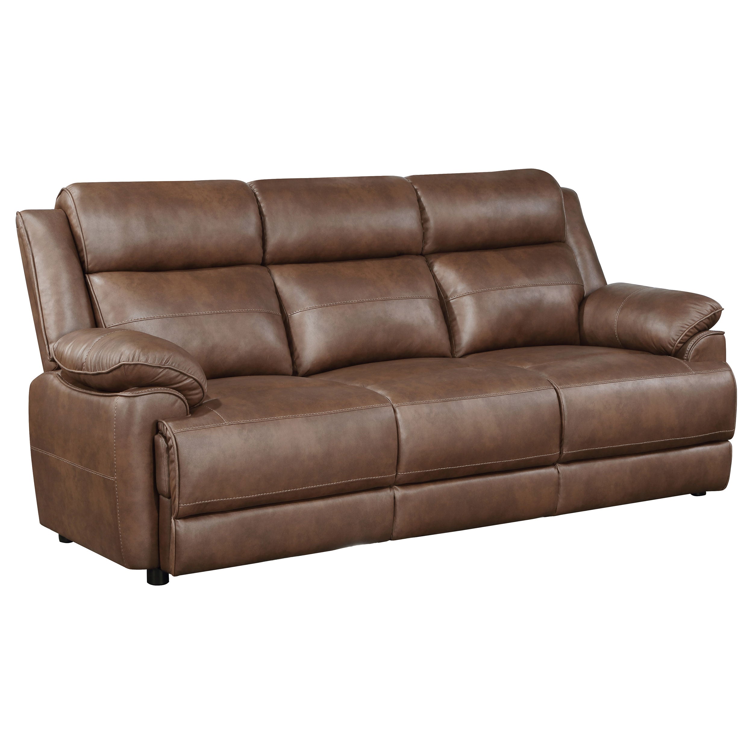 Ellington 3-piece Upholstered Padded Arm Sofa Set In Dark Brown