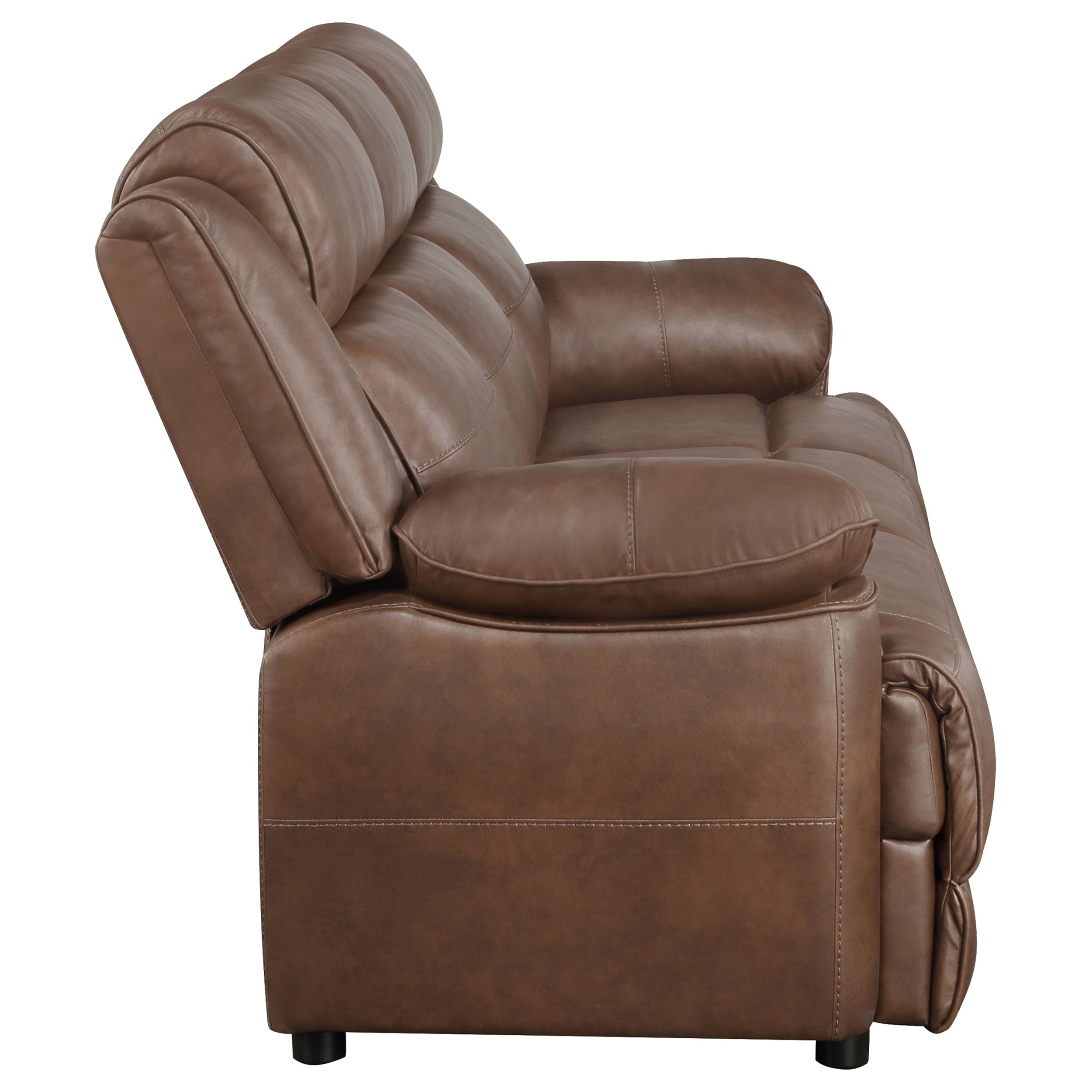 Ellington 3-piece Upholstered Padded Arm Sofa Set In Dark Brown