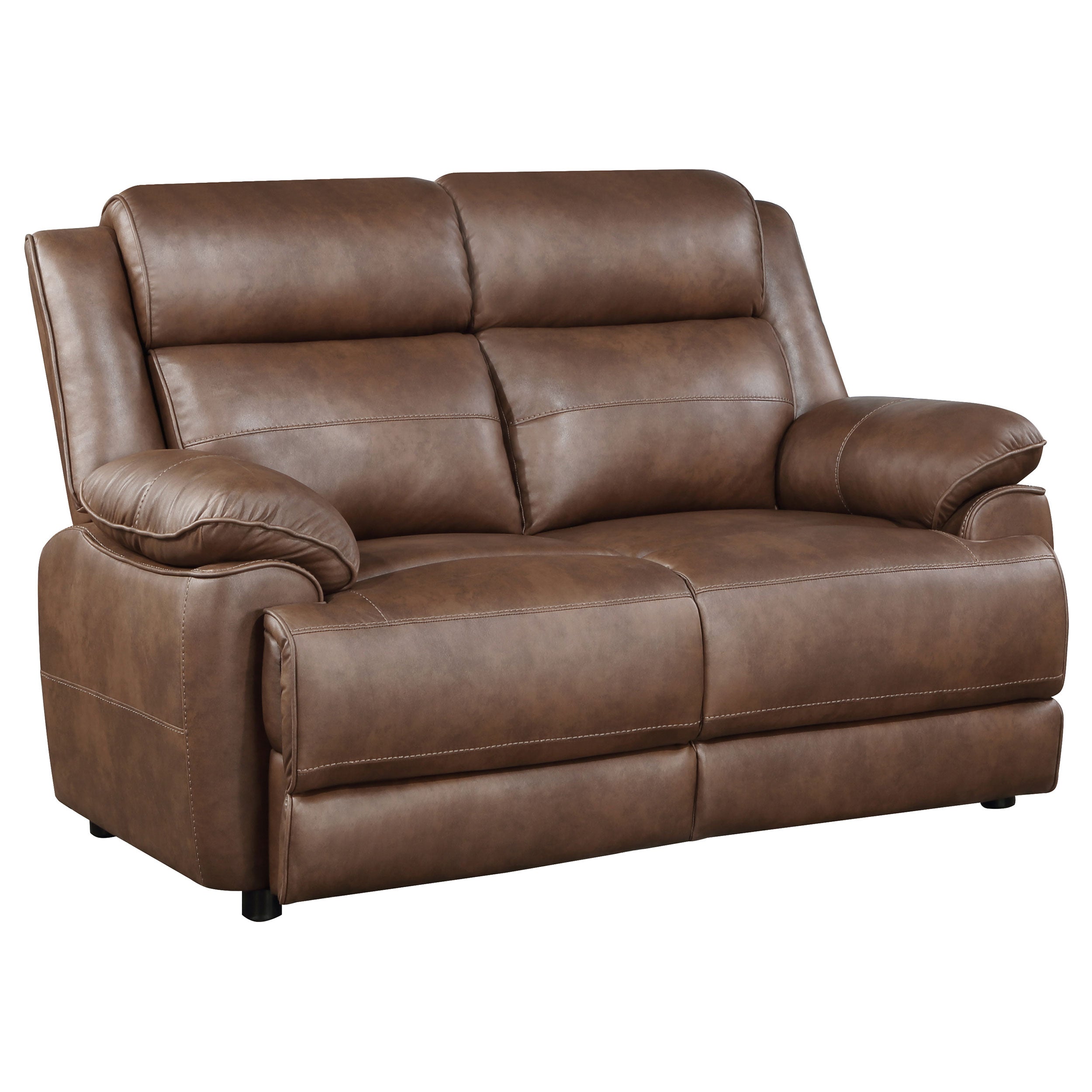 Ellington 3-piece Upholstered Padded Arm Sofa Set In Dark Brown