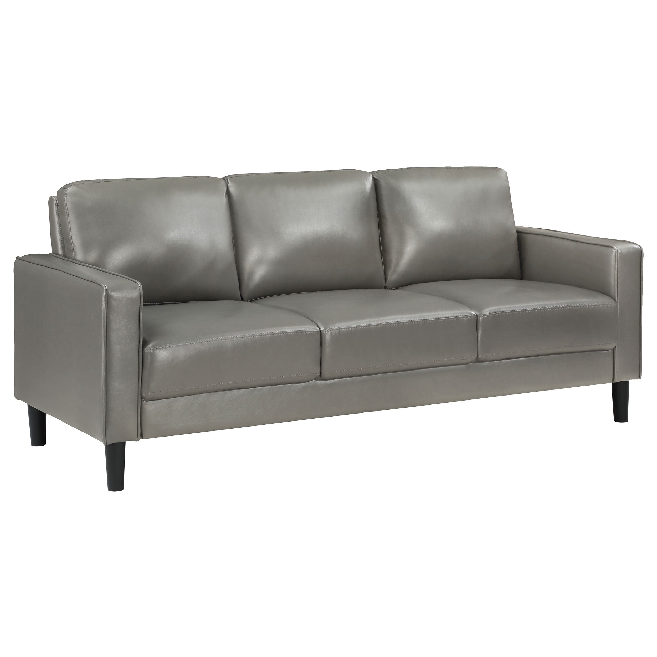 Ruth 77-inch Fabric Upholstered Track Arm Sofa Grey