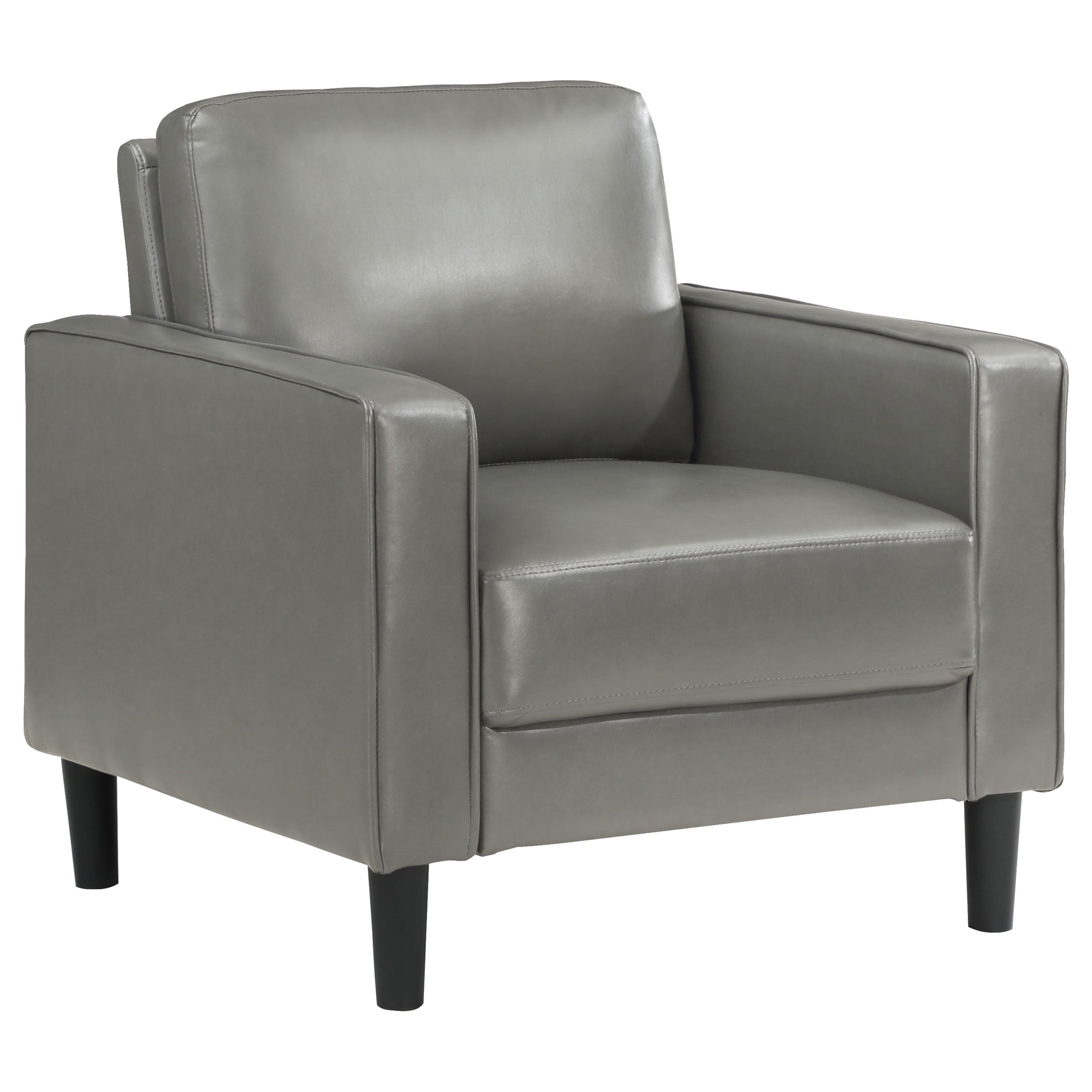 Ruth Fabric Upholstered Track Arm Accent Chair Grey