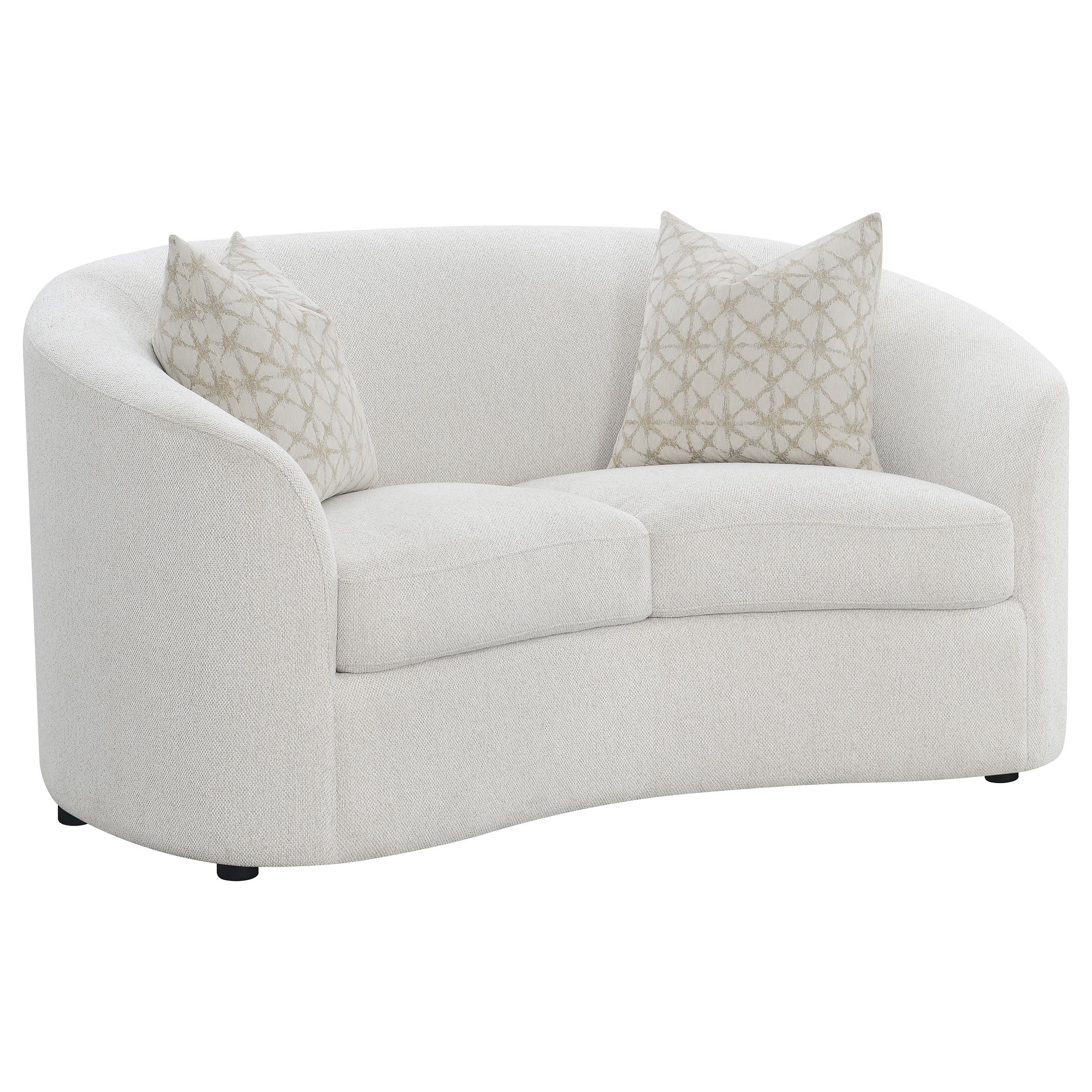 Rainn 3-piece Boucle Upholstered Sloped Arm Sofa Set In Latte