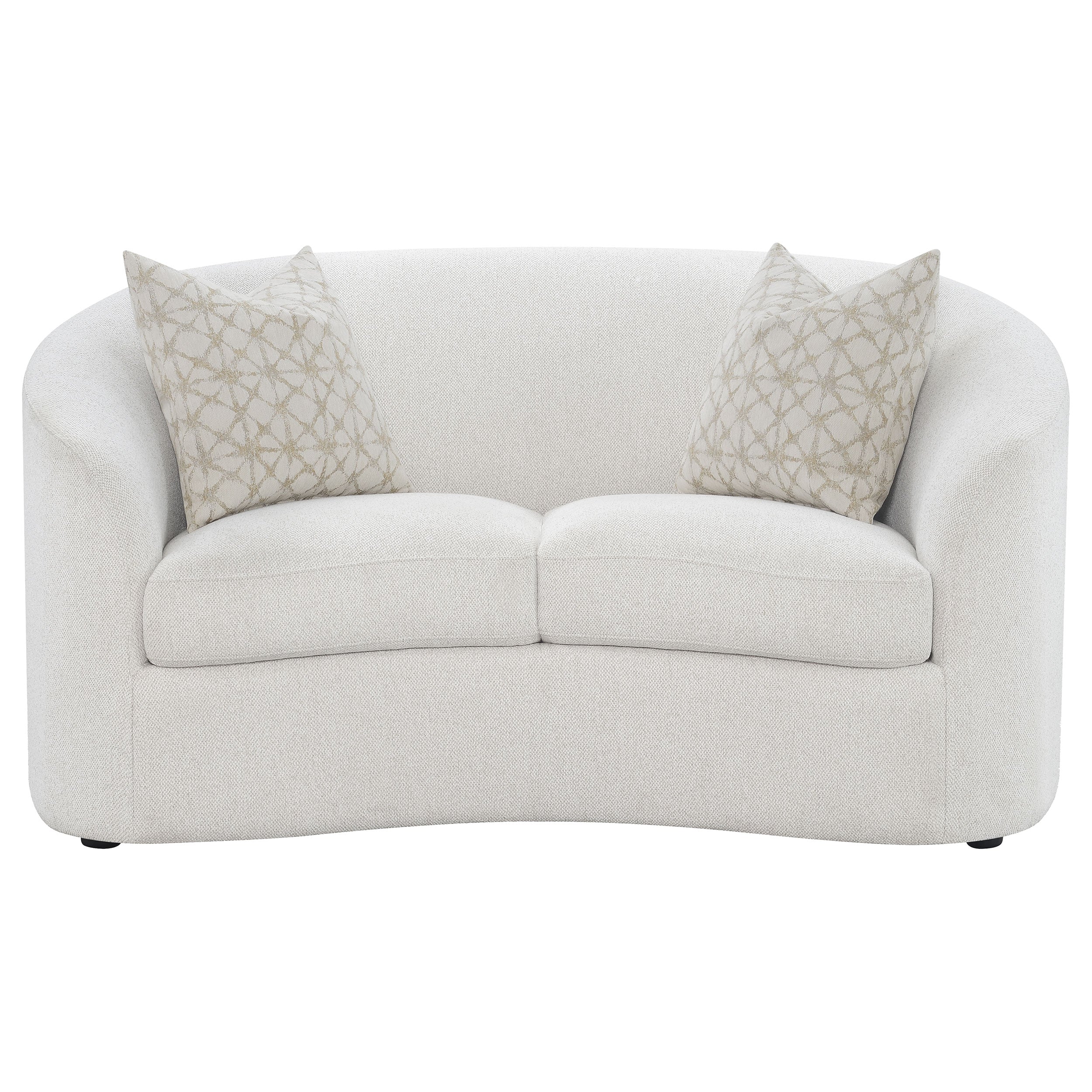 Rainn 3-piece Boucle Upholstered Sloped Arm Sofa Set In Latte
