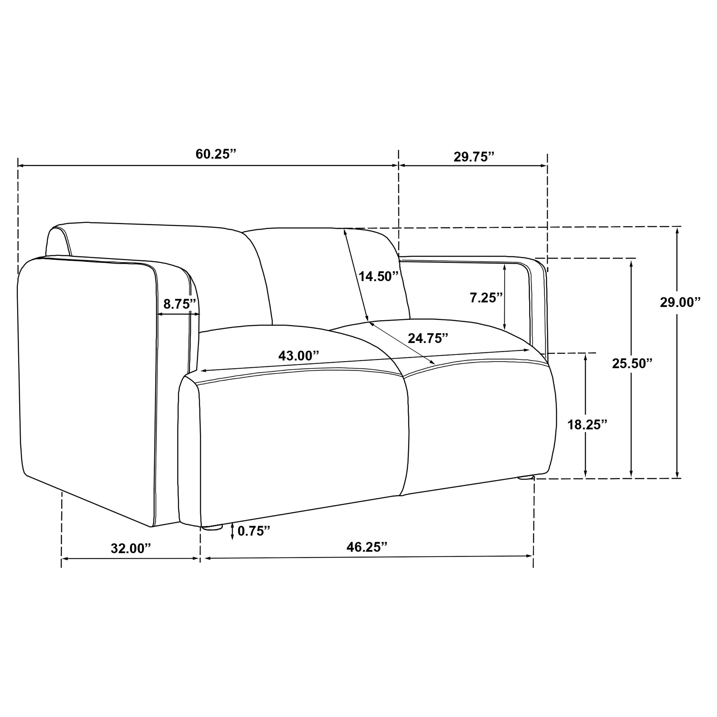 Dorset Loveseat - Brown