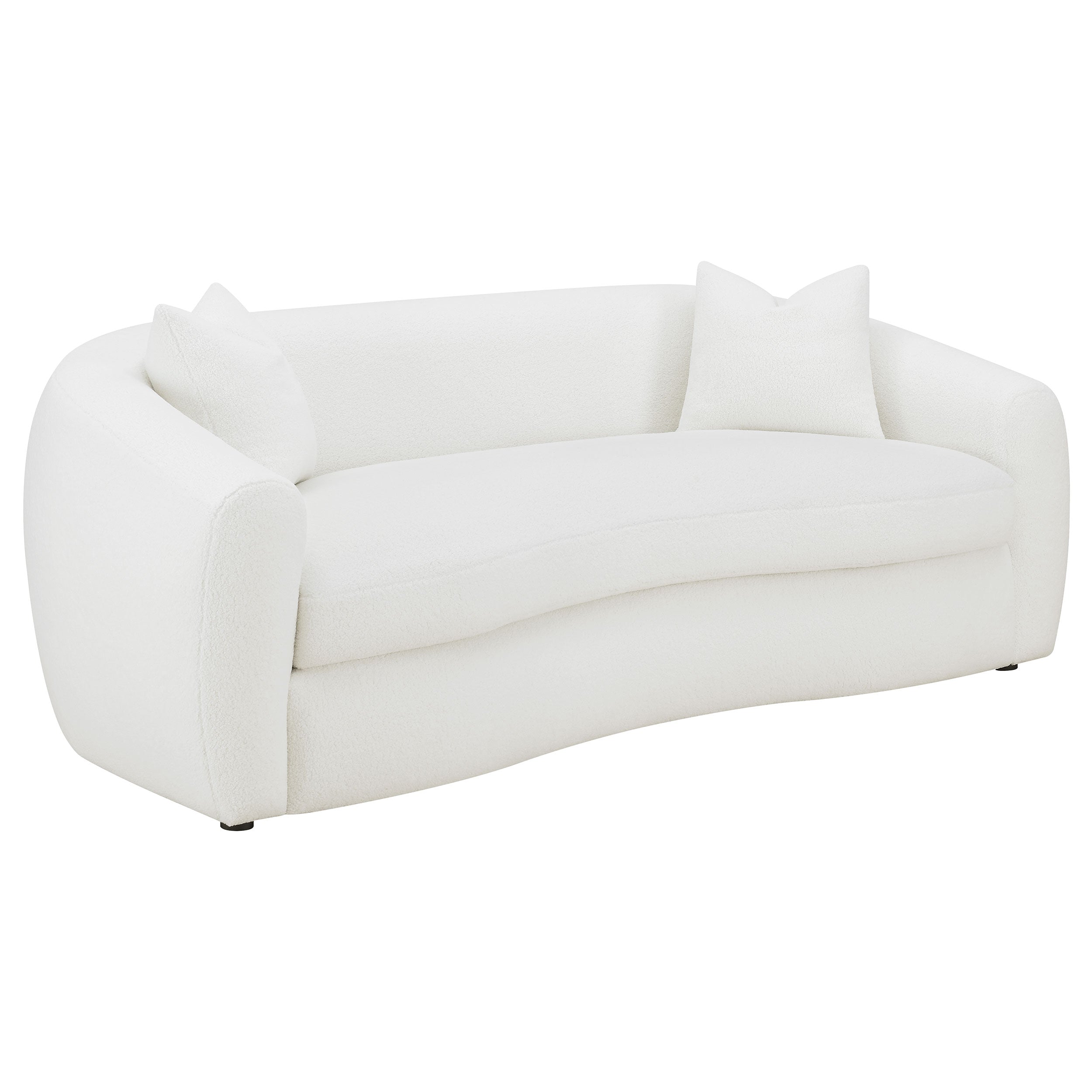 Isabella 3-piece Faux Sheepskin Upholstered Sofa Set In Natural